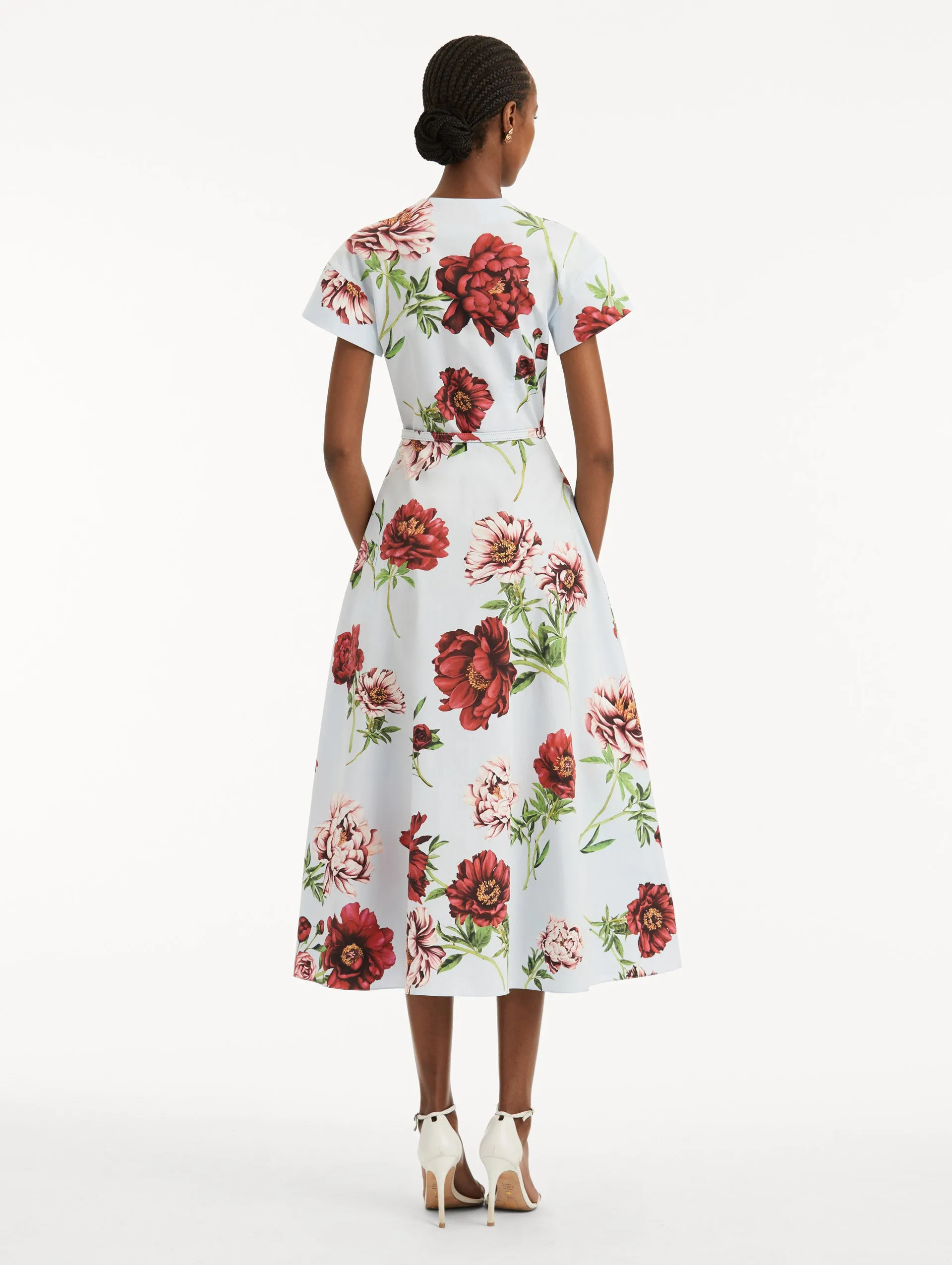 Peony Cotton Poplin Short Sleeve Dress sold by Oscar de la Renta product image thumbnail 3