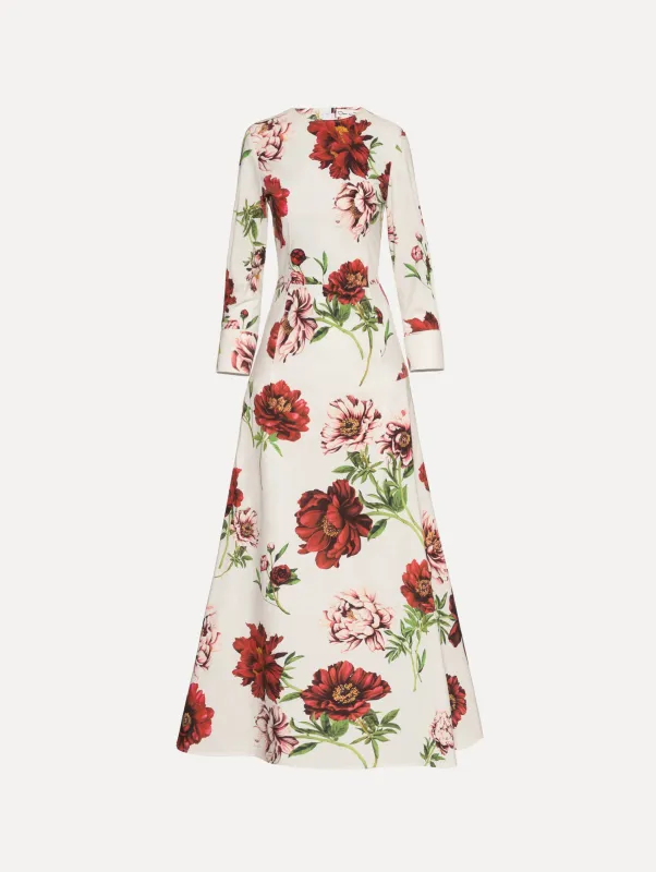Peony Cotton Poplin 3/4 Sleeve Dress sold by Oscar de la Renta