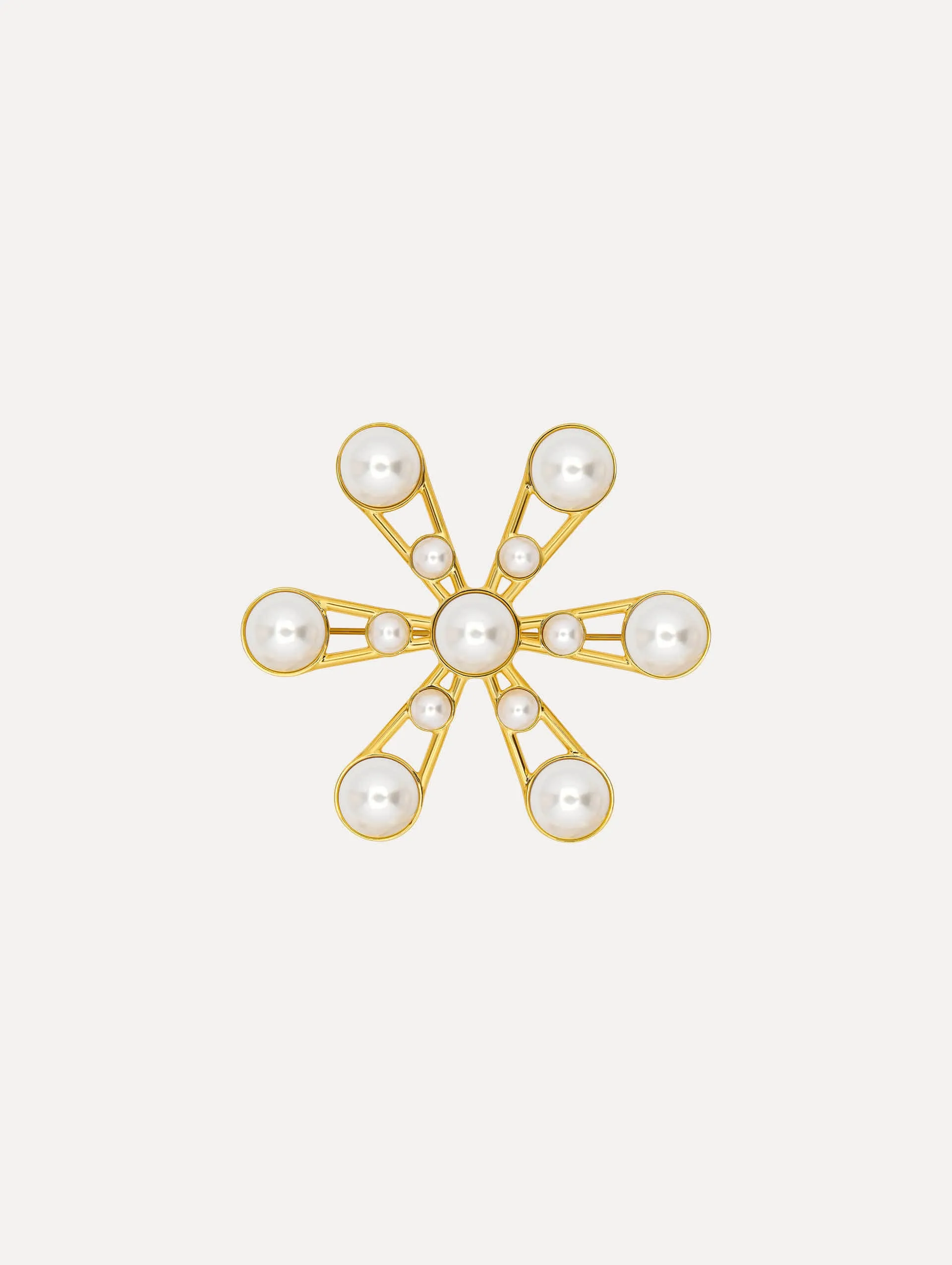 Geometric Pearl Flower Brooch sold by Oscar de la Renta
