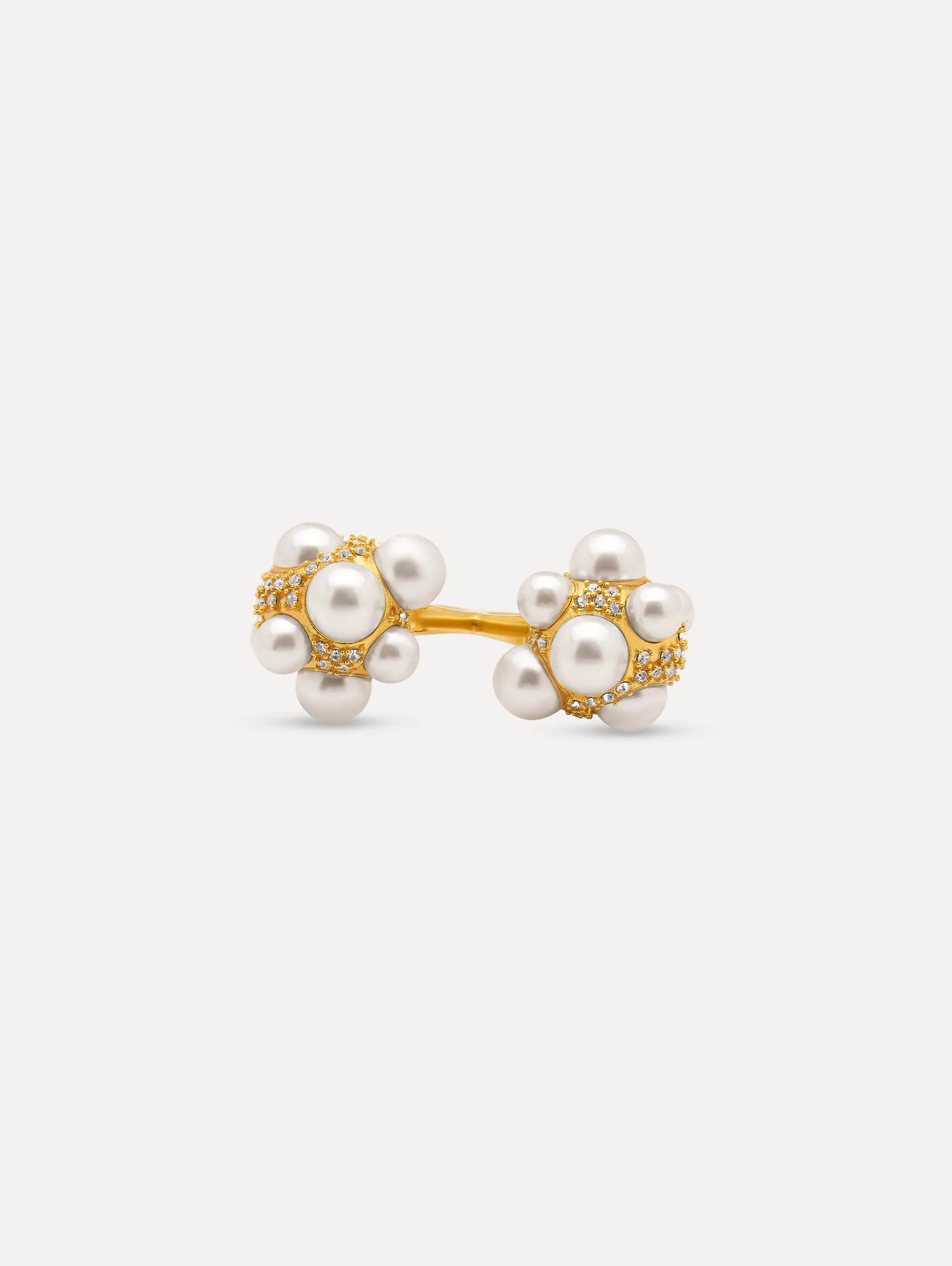 Pearl Pavé Cluster Double Ring sold by Oscar de la Renta product image thumbnail 3