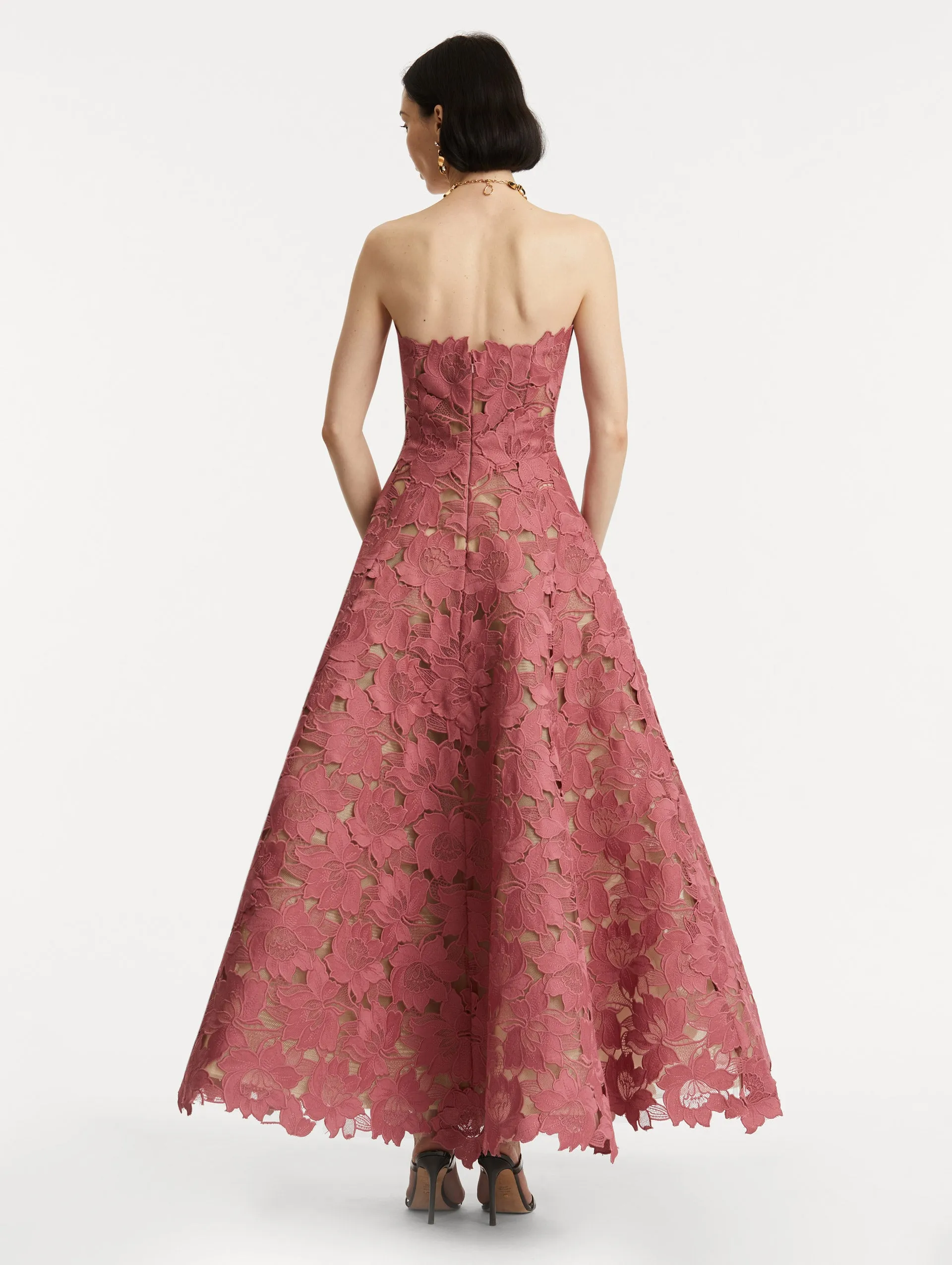 Peony Guipure Tea Length Gown sold by Oscar de la Renta product image thumbnail 3