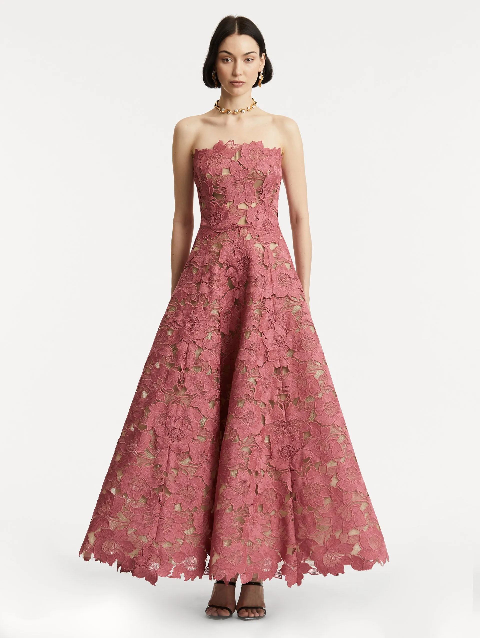 Peony Guipure Tea Length Gown sold by Oscar de la Renta product image thumbnail 2