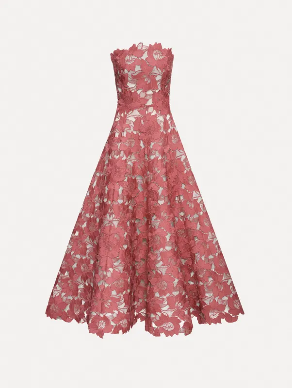 Peony Guipure Tea Length Gown sold by Oscar de la Renta