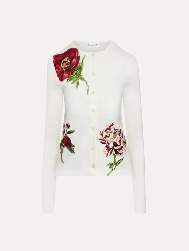 Peony Threadwork Cardigan sold by Oscar de la Renta