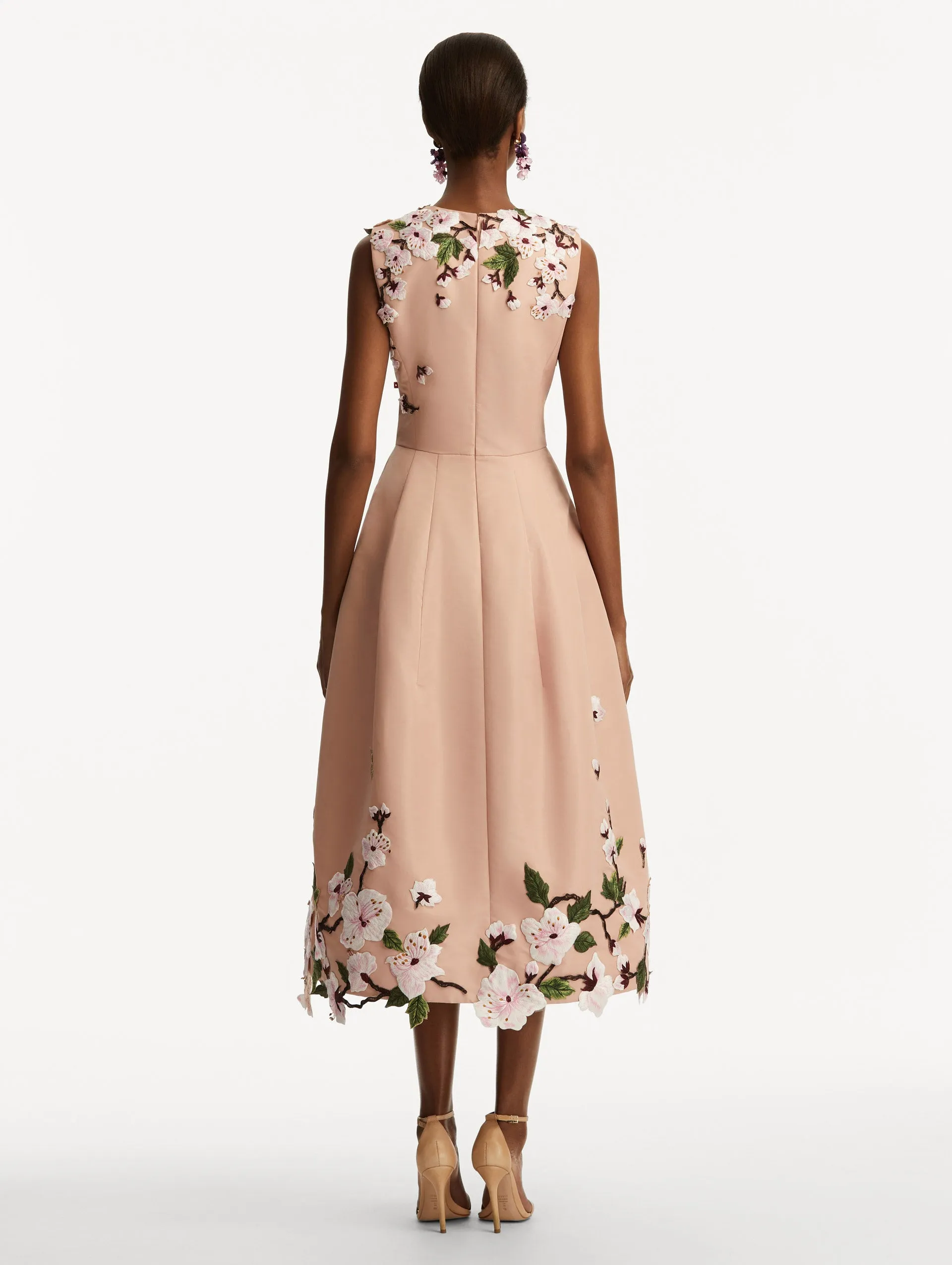 Cherry Blossom Embroidered Faille Dress sold by Oscar de la Renta product image thumbnail 3