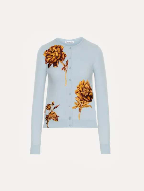 Peony Threadwork Cardigan sold by Oscar de la Renta