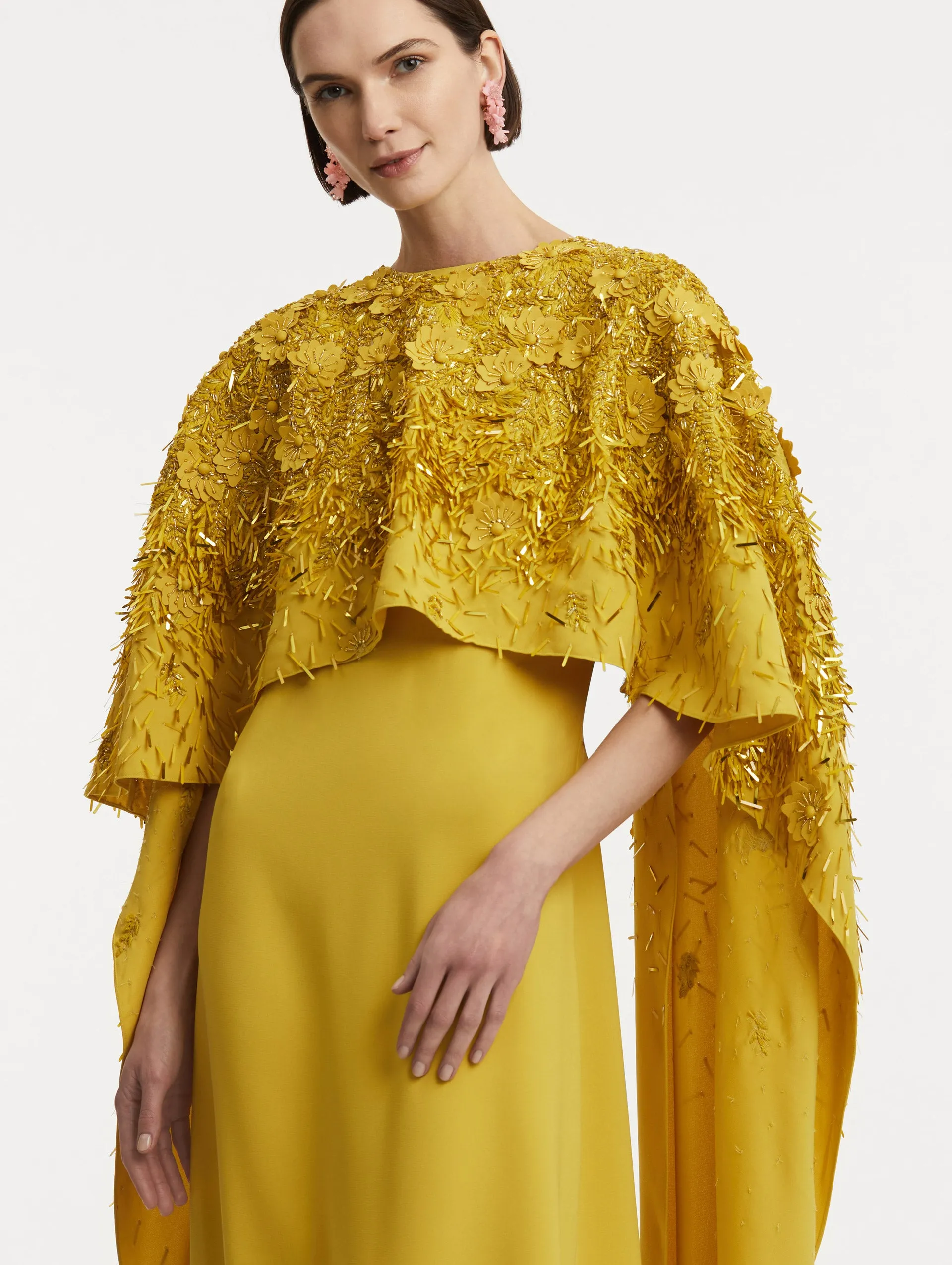 Peony Sequin and Raffia Embroidered Caftan sold by Oscar de la Renta product image thumbnail 5