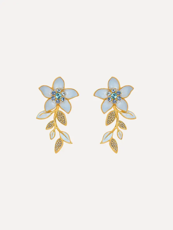 Enamel Jasmine Vine Earrings sold by Oscar de la Renta