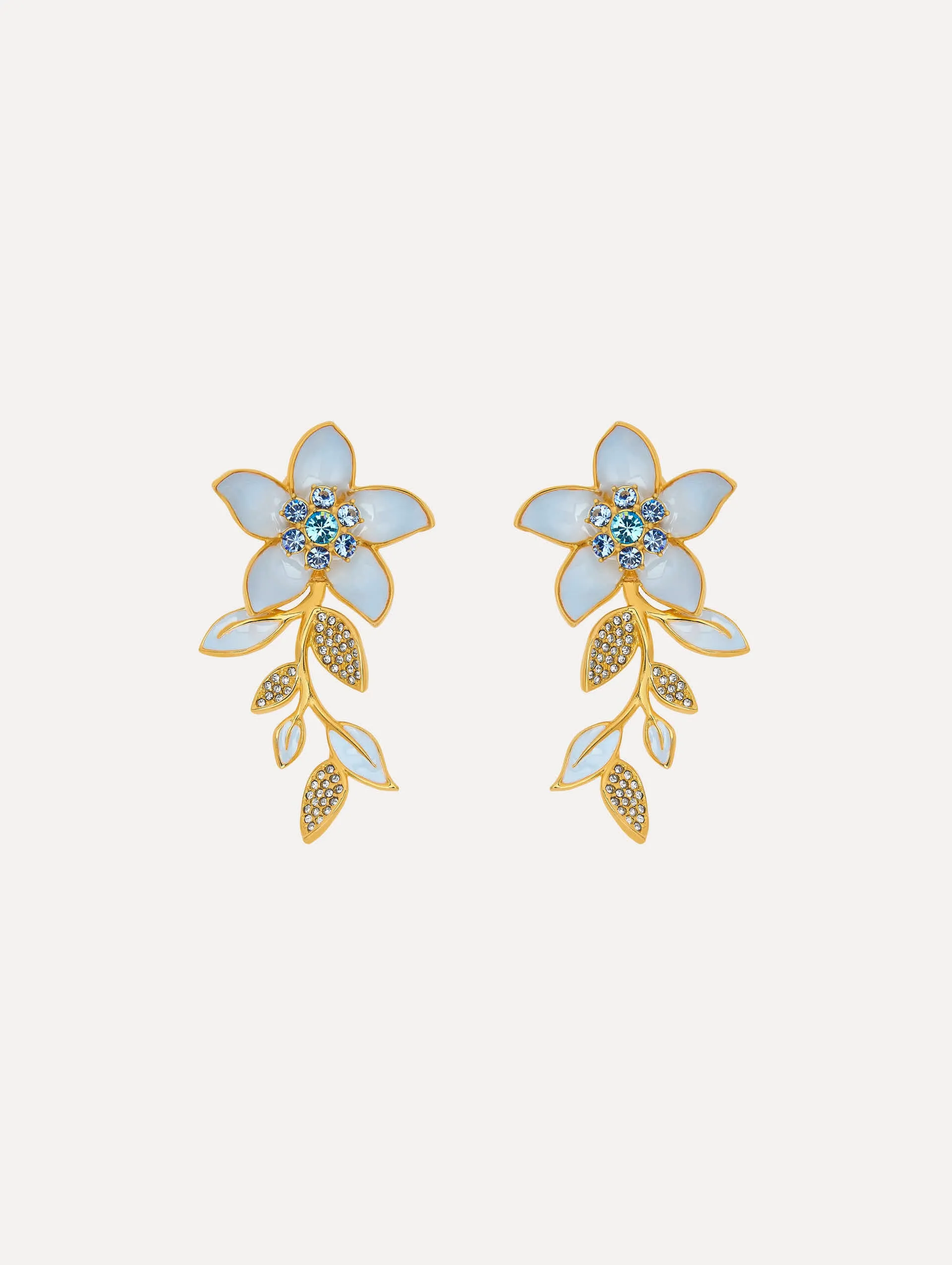 Enamel Jasmine Vine Earrings sold by Oscar de la Renta
