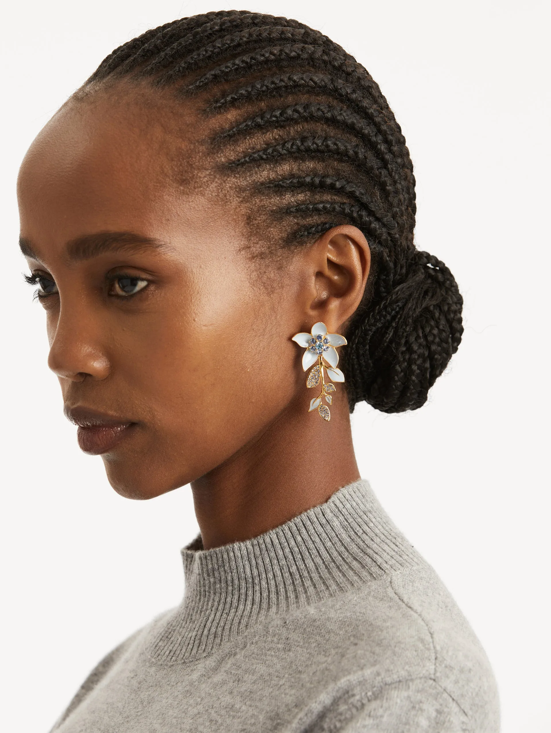 Enamel Jasmine Vine Earrings sold by Oscar de la Renta product image thumbnail 2