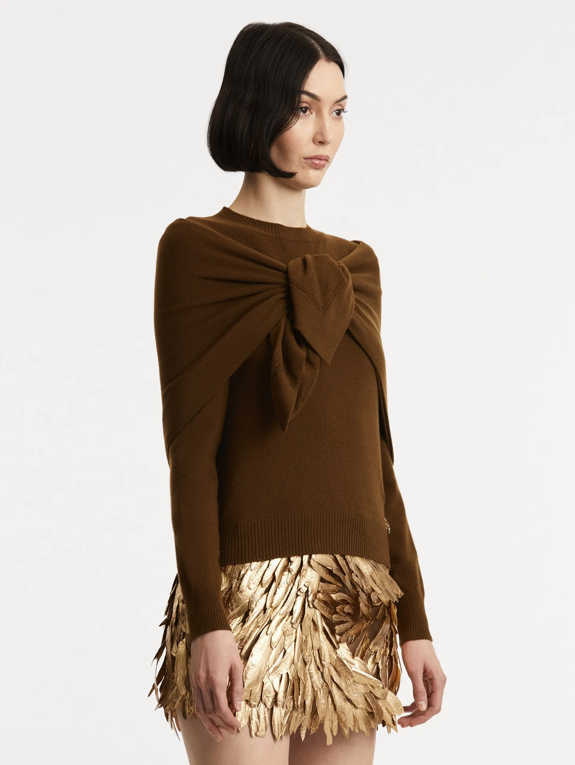 O Flower Cashmere Pullover with Scarf sold by Oscar de la Renta product image thumbnail 4