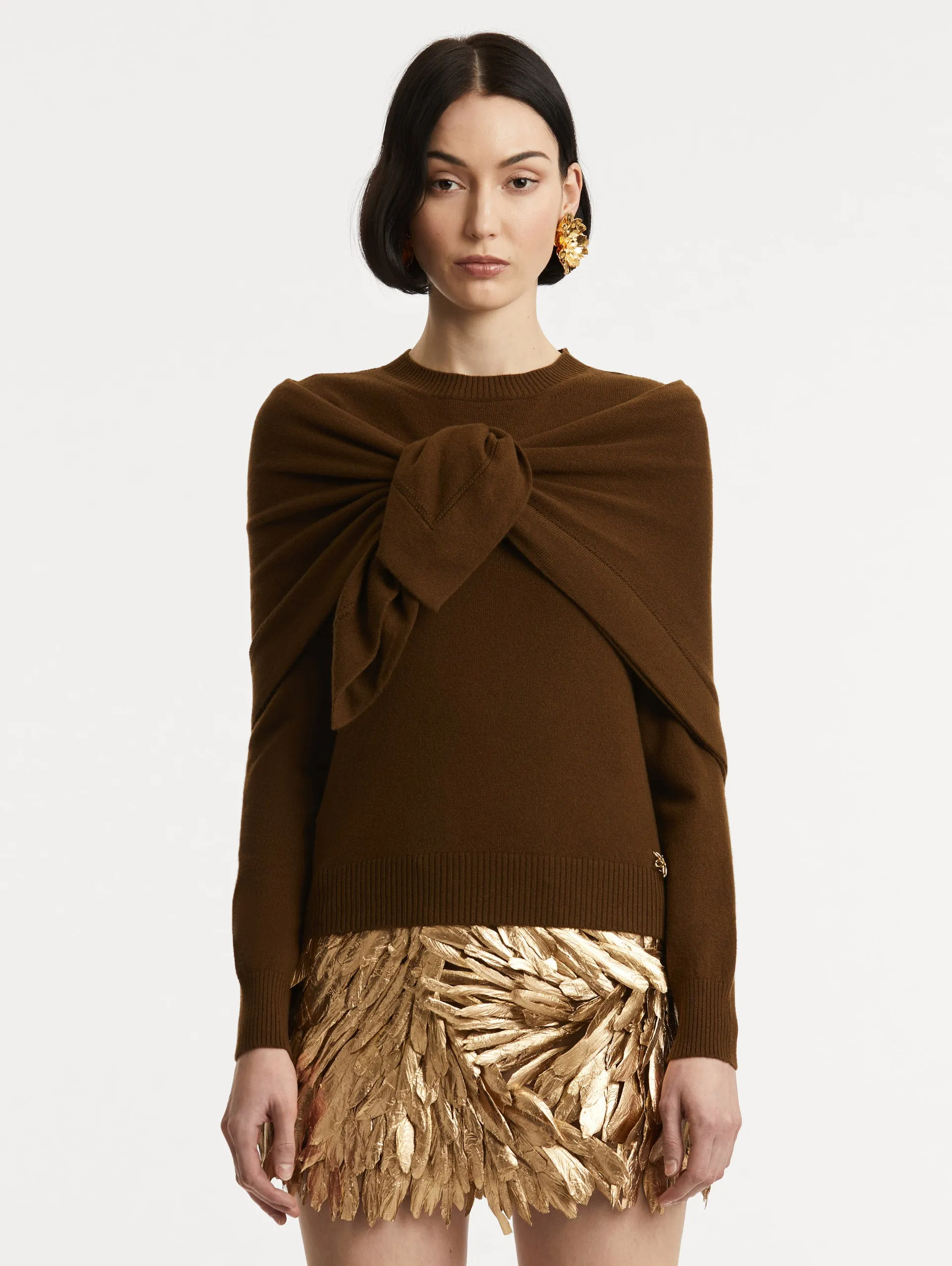 O Flower Cashmere Pullover with Scarf sold by Oscar de la Renta product image thumbnail 2