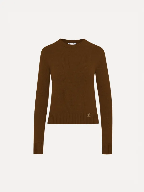 O Flower Cashmere Pullover with Scarf sold by Oscar de la Renta