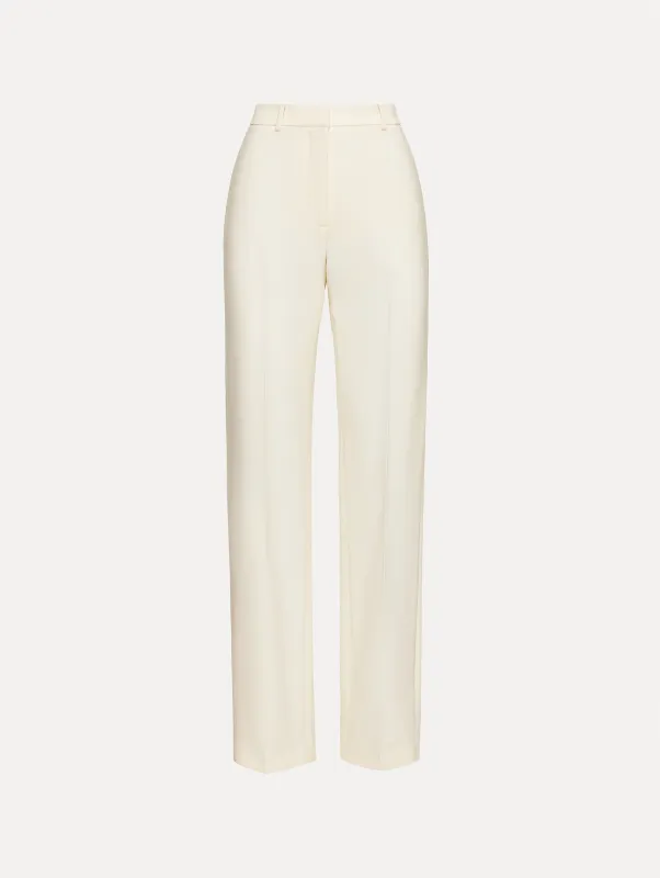 Straight-Leg Wool Pants sold by Oscar de la Renta