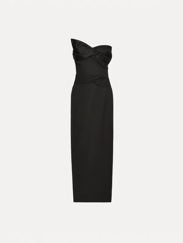 Bow-Detailed Wool Gabardine Gown made by Oscar de la Renta