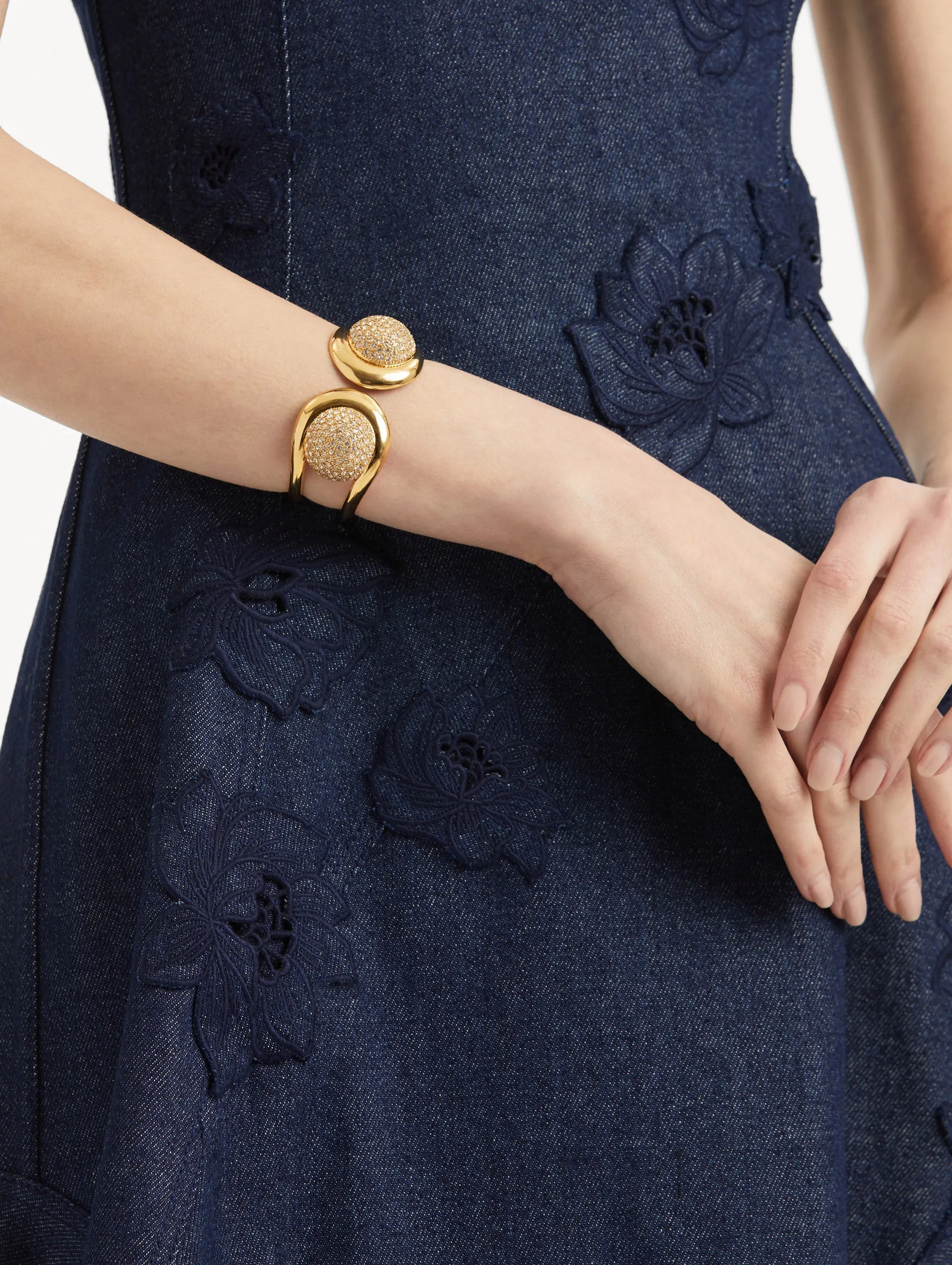 Pavé Domed Cuff Bracelet sold by Oscar de la Renta product image thumbnail 2