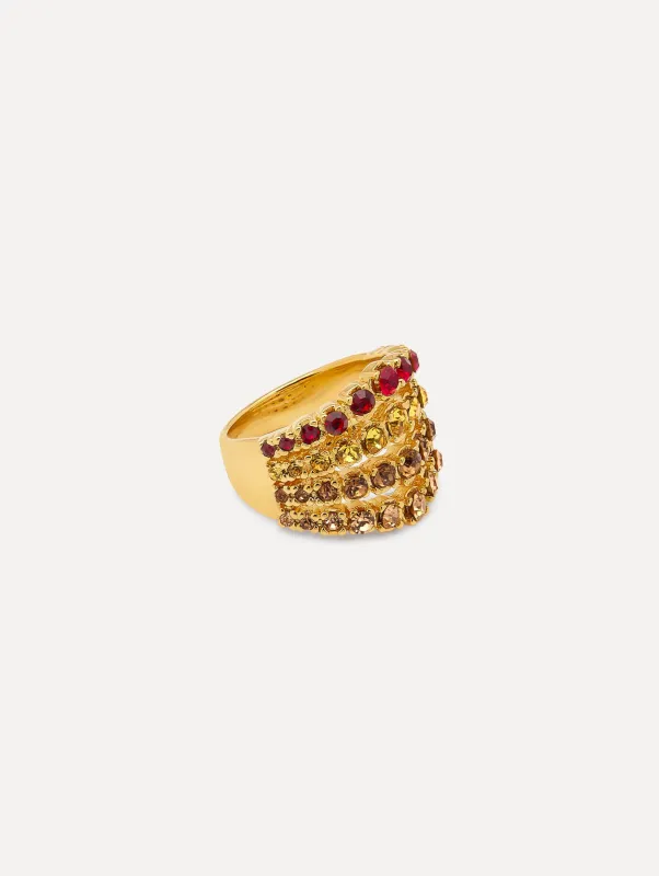 Crystal Fan Ring sold by Oscar de la Renta