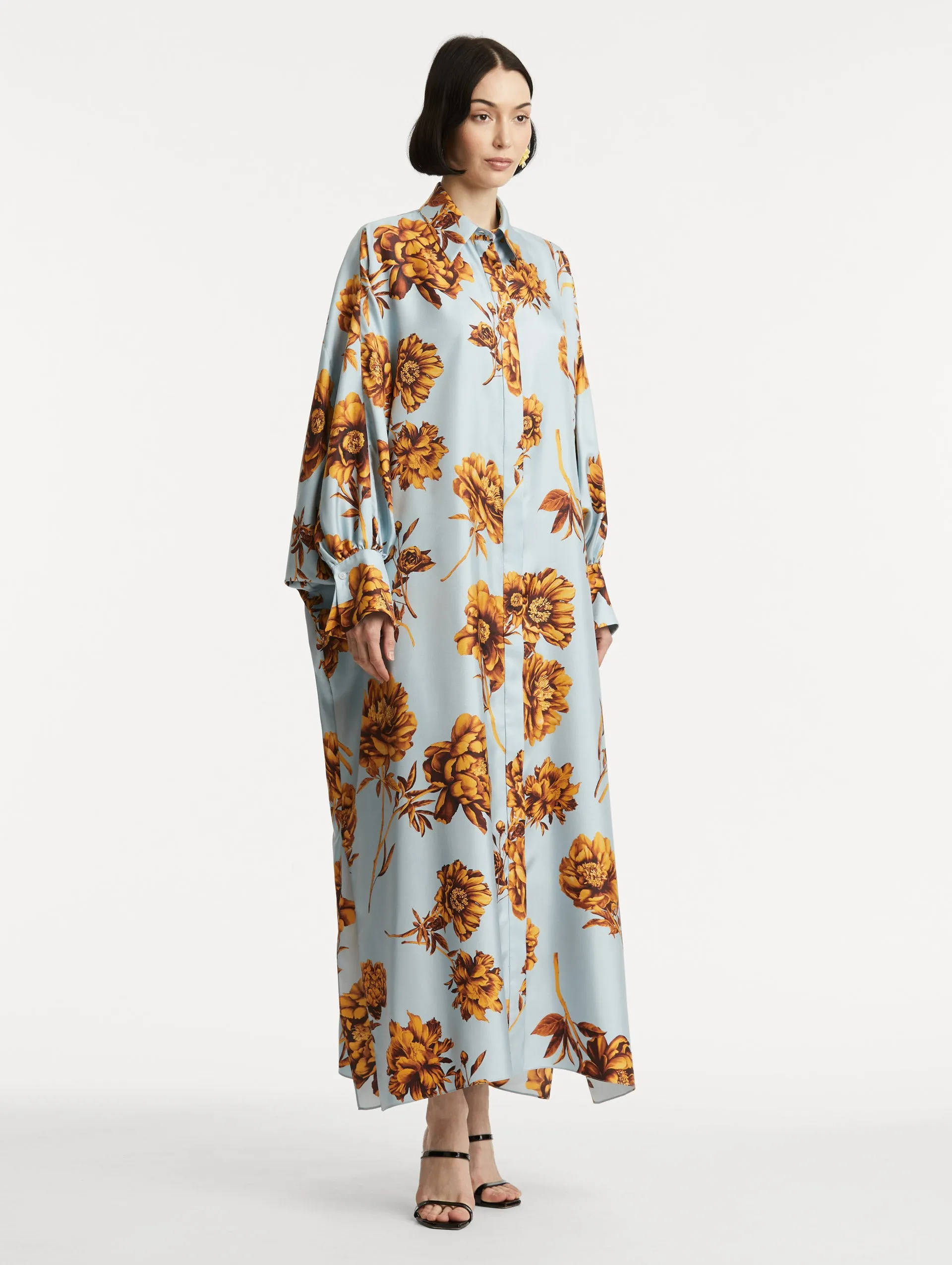 Peony Silk Twill Caftan sold by Oscar de la Renta product image thumbnail 4