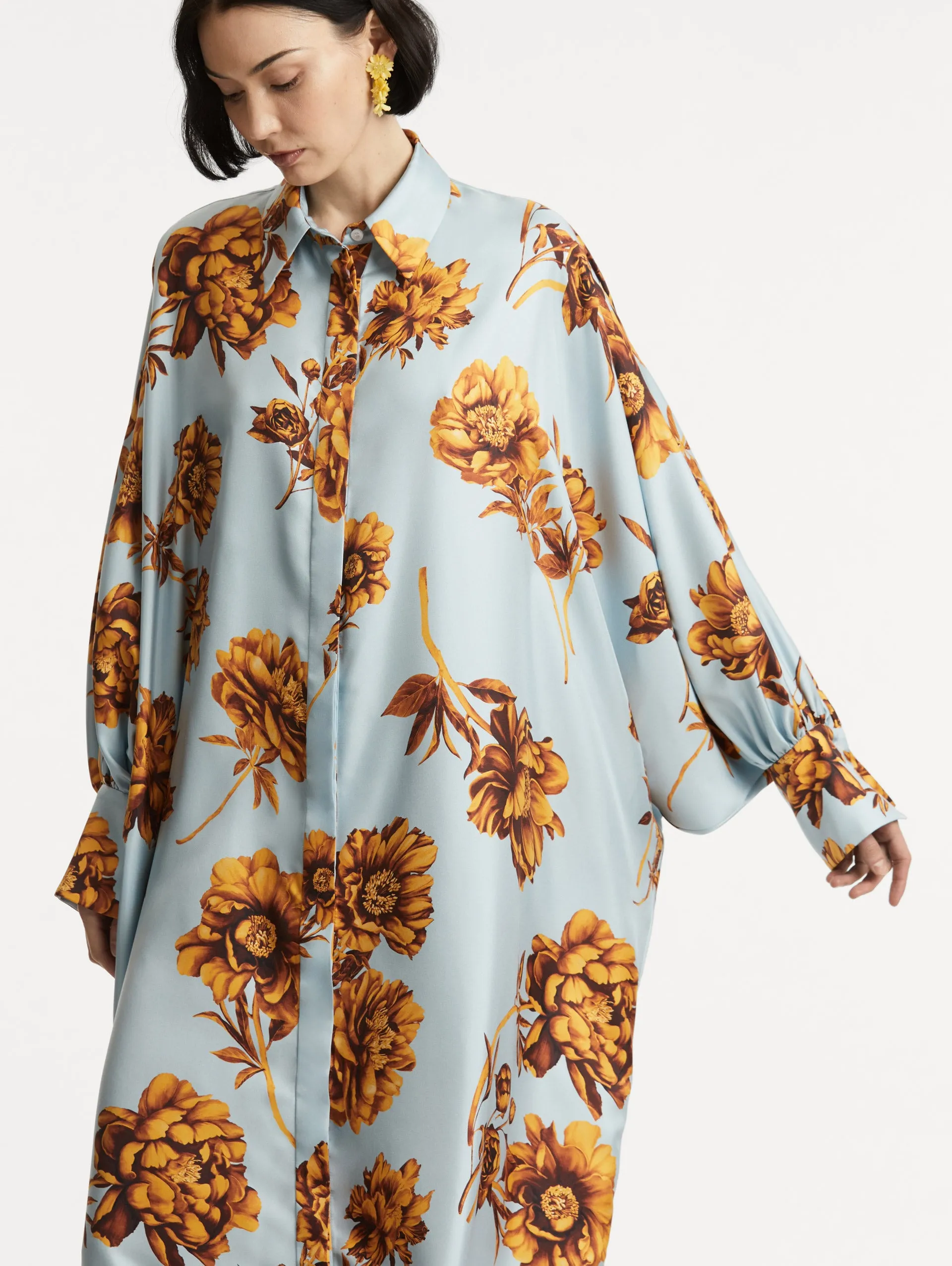 Peony Silk Twill Caftan sold by Oscar de la Renta product image thumbnail 5