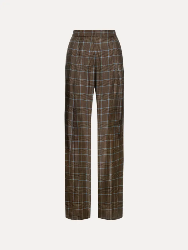 Prince of Wales Silk Pant sold by Oscar de la Renta