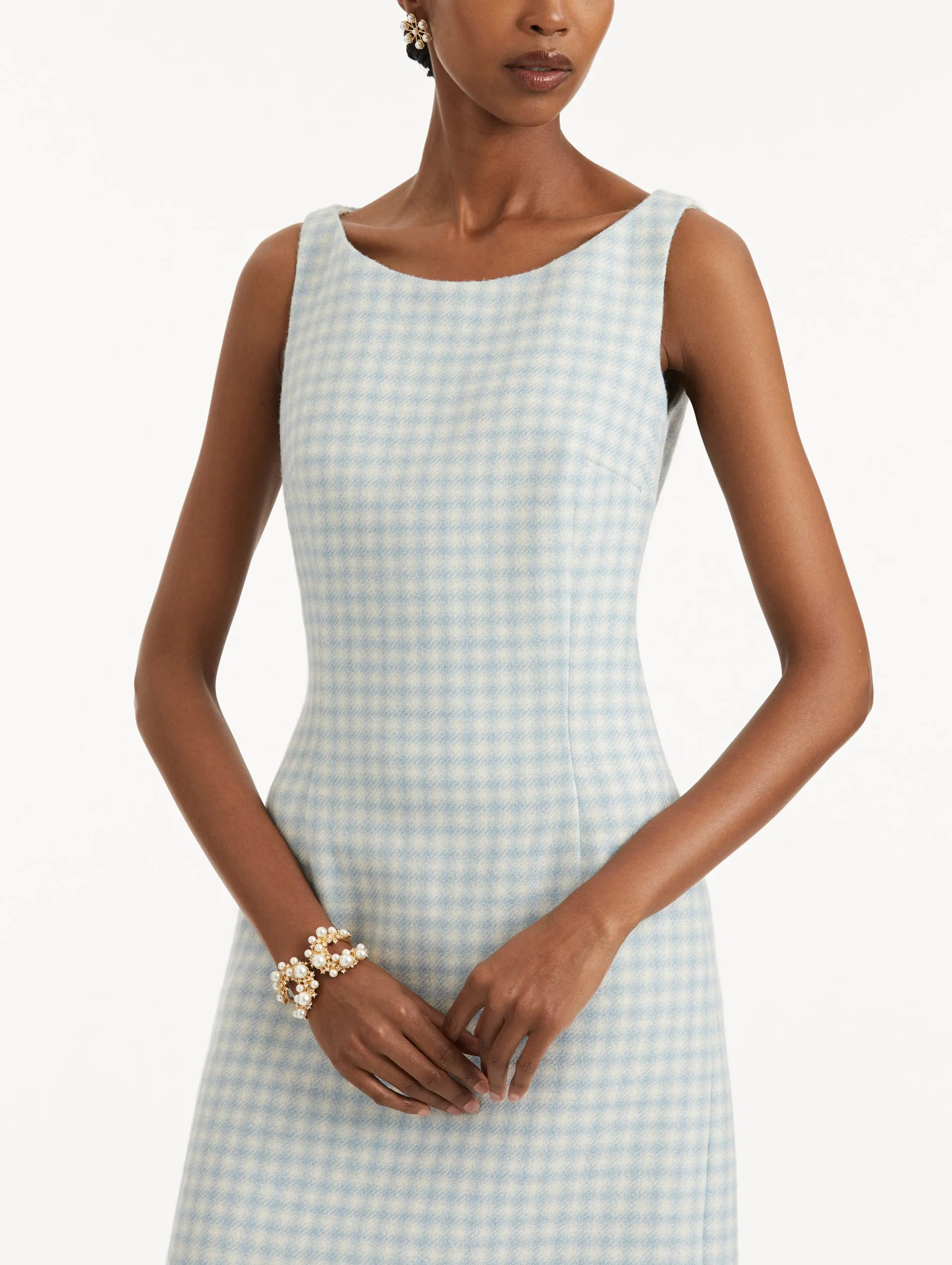 Checked Tweed Sleeveless Dress sold by Oscar de la Renta product image thumbnail 5