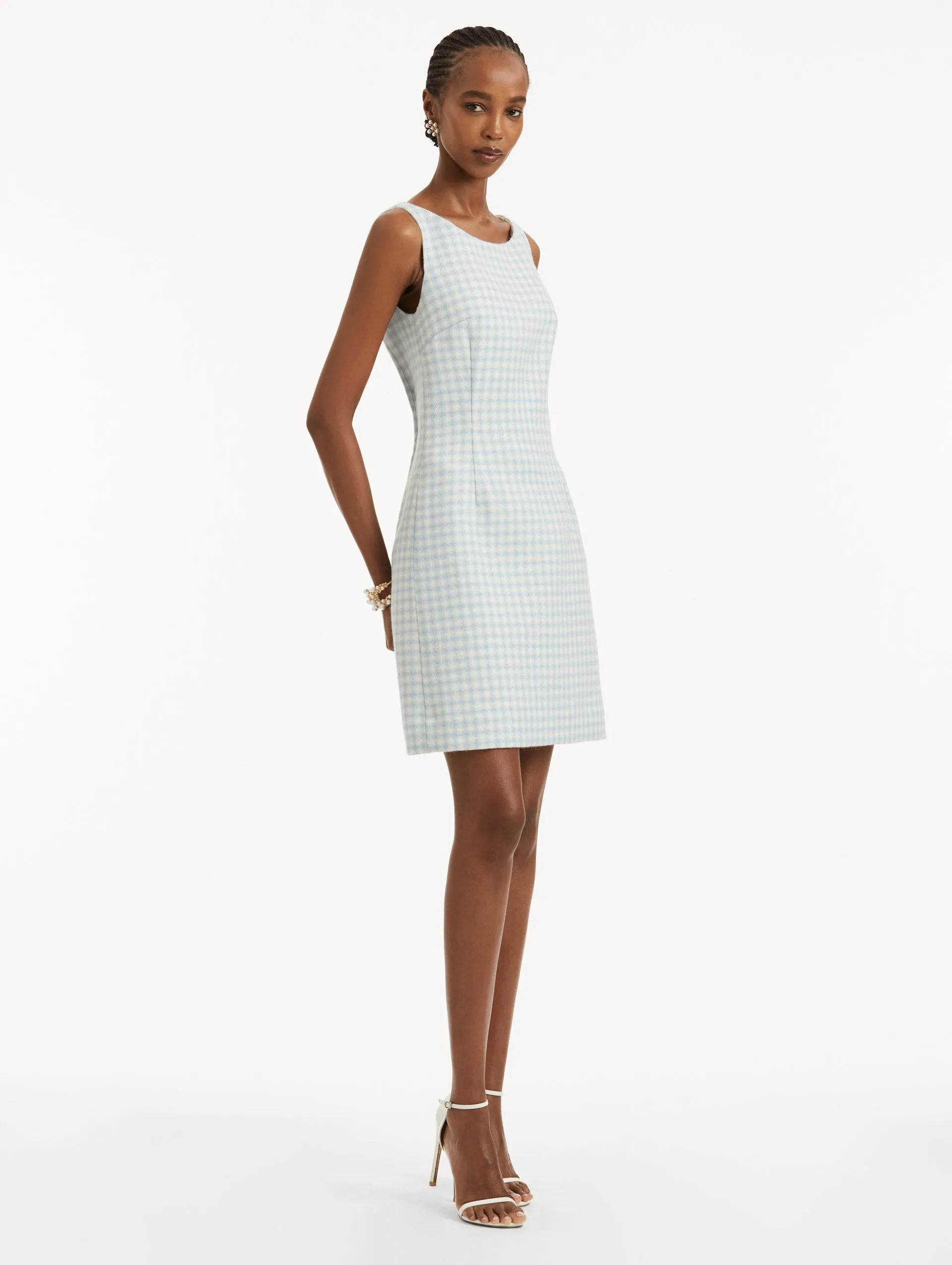Checked Tweed Sleeveless Dress sold by Oscar de la Renta product image thumbnail 4