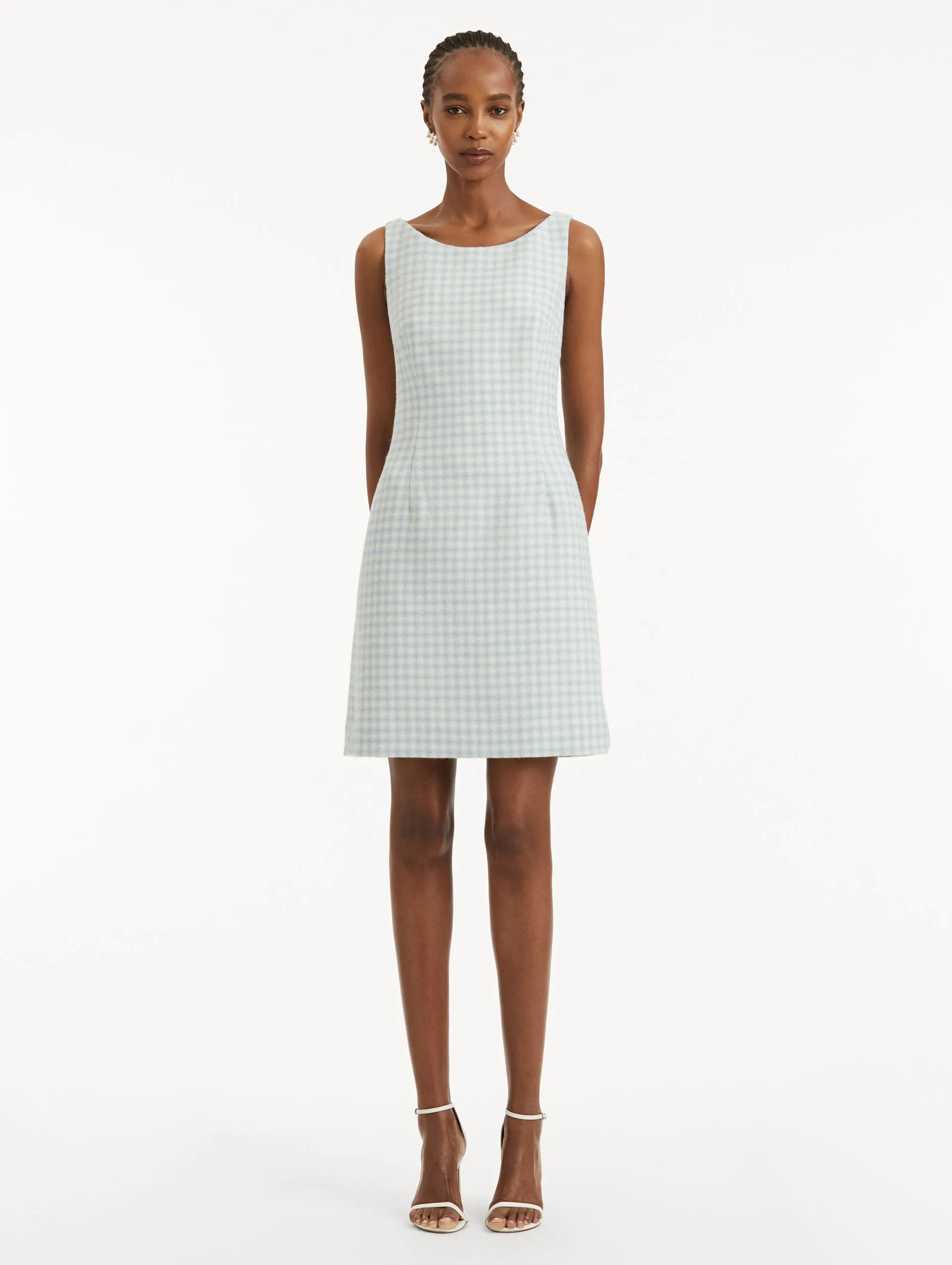 Checked Tweed Sleeveless Dress sold by Oscar de la Renta product image thumbnail 2