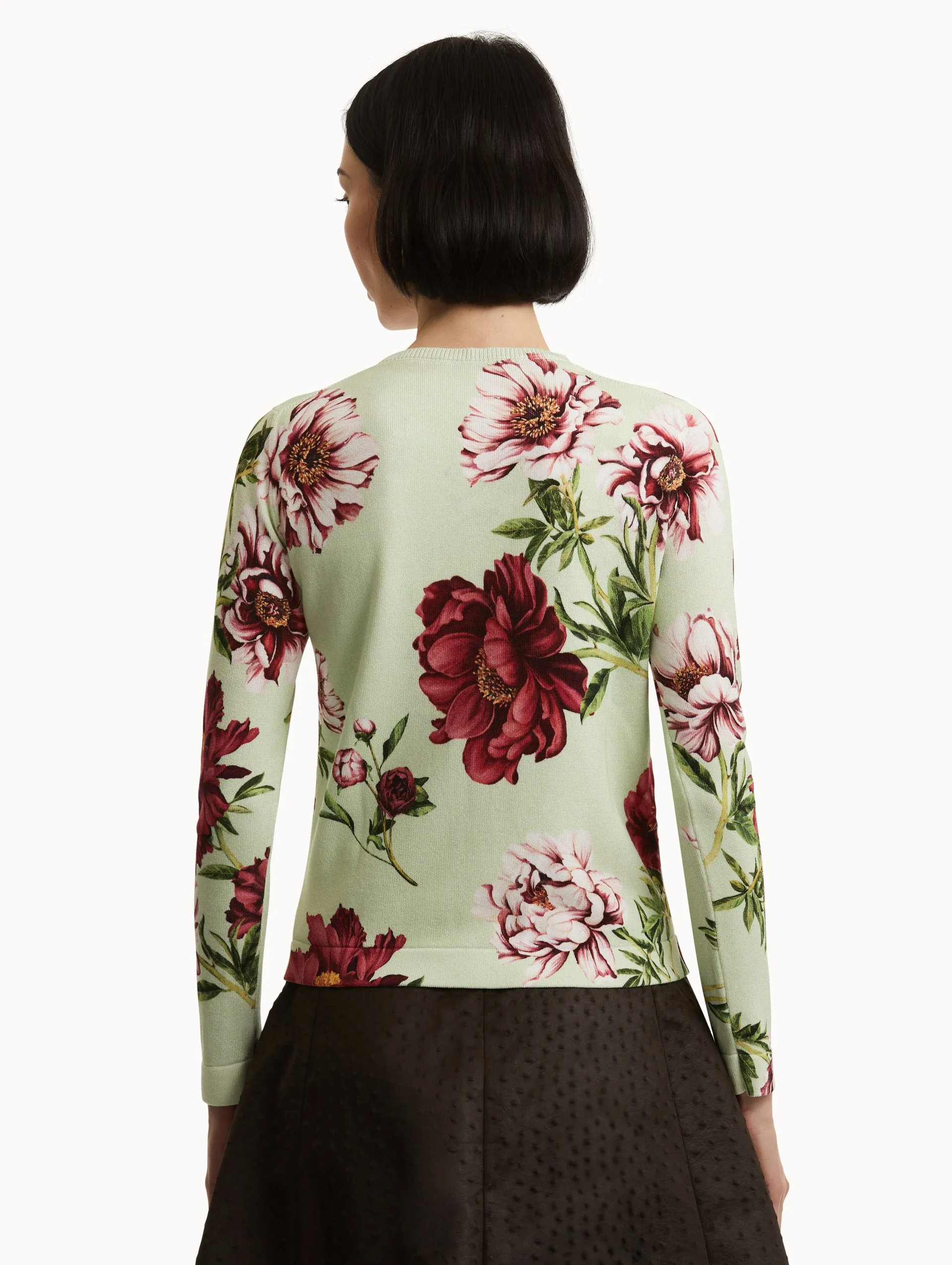 Peony Printed Cardigan sold by Oscar de la Renta product image thumbnail 4