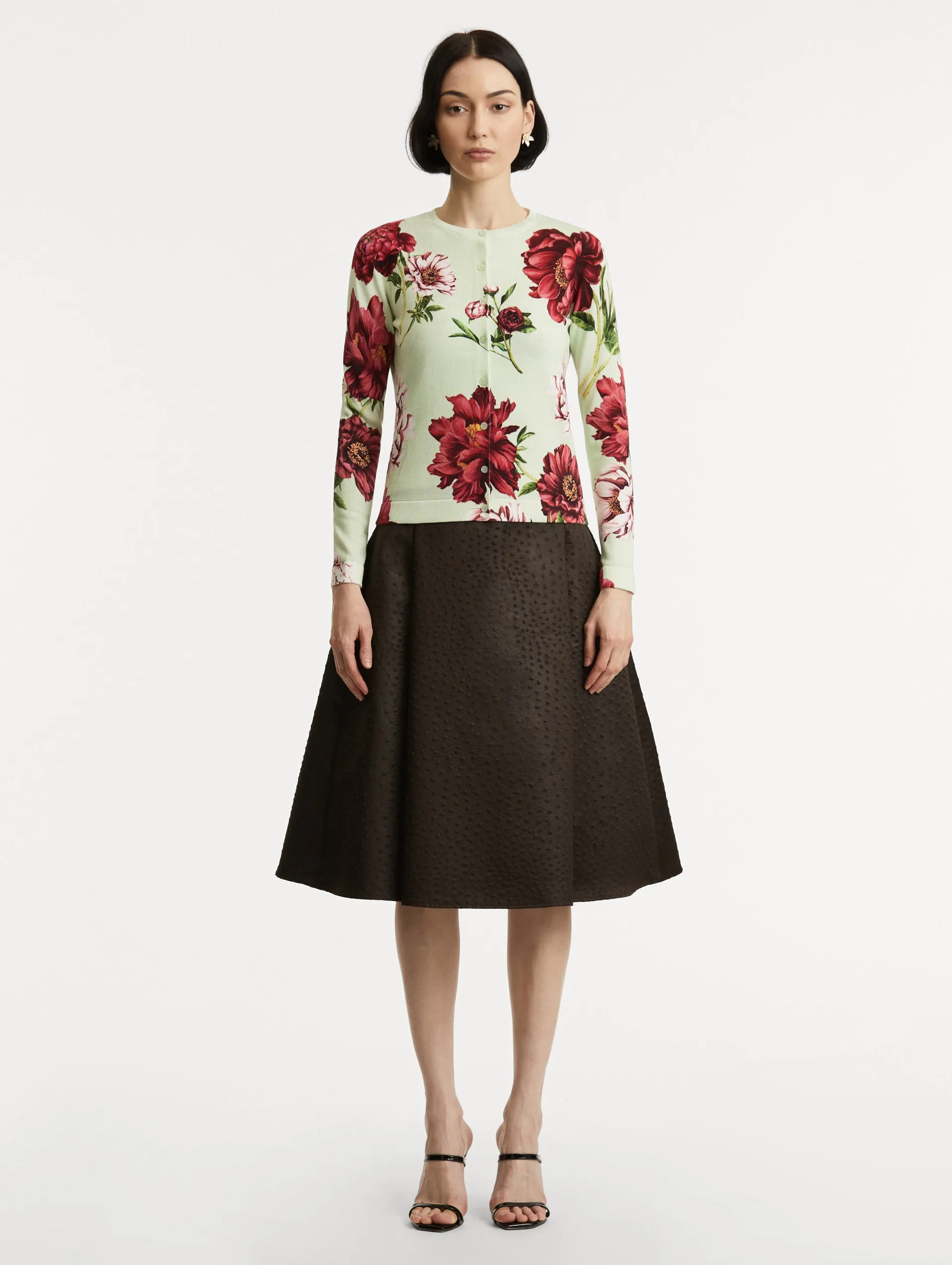 Peony Printed Cardigan sold by Oscar de la Renta product image thumbnail 3