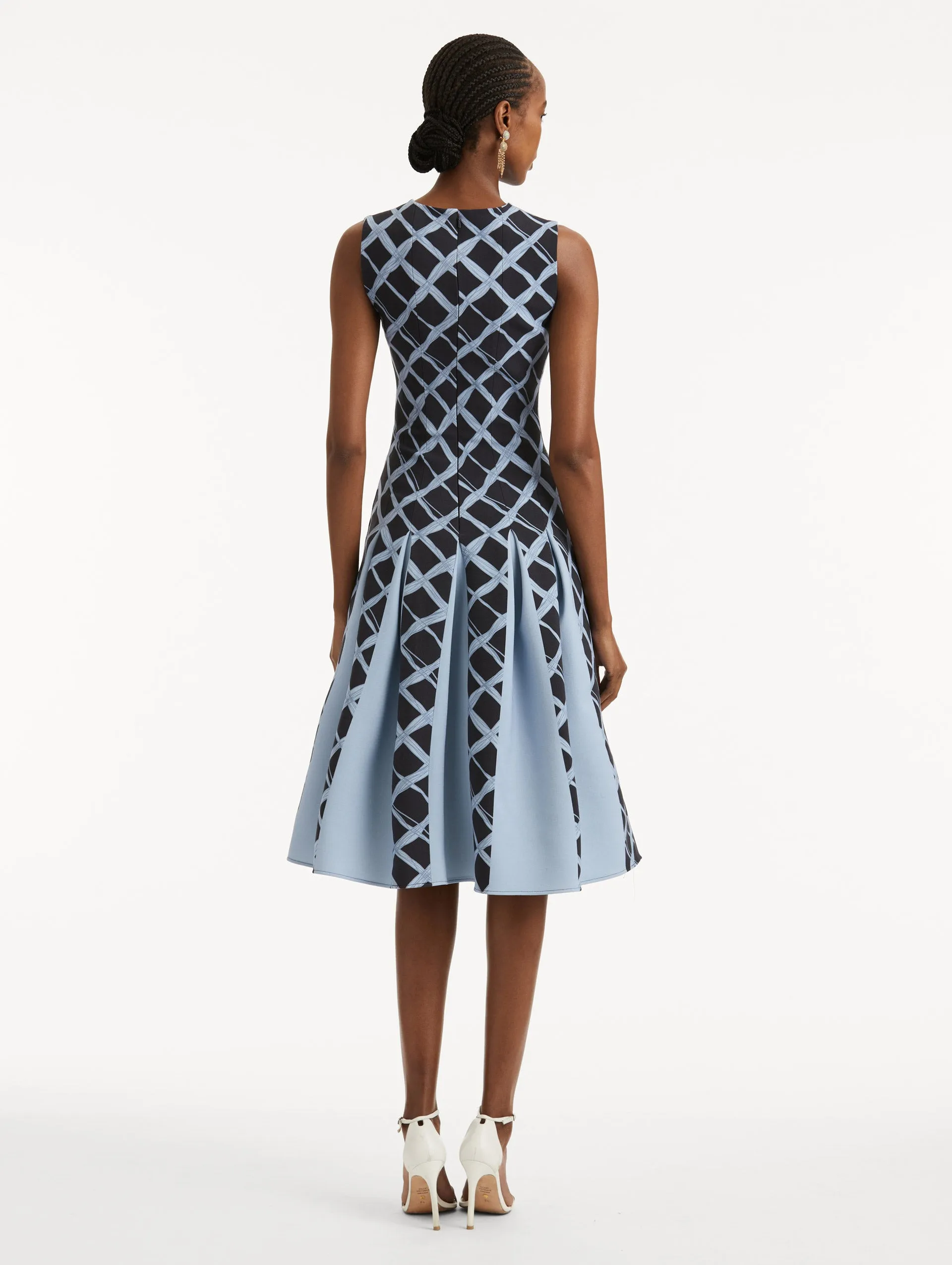 Wavy Plaid Inset Dress sold by Oscar de la Renta product image thumbnail 3