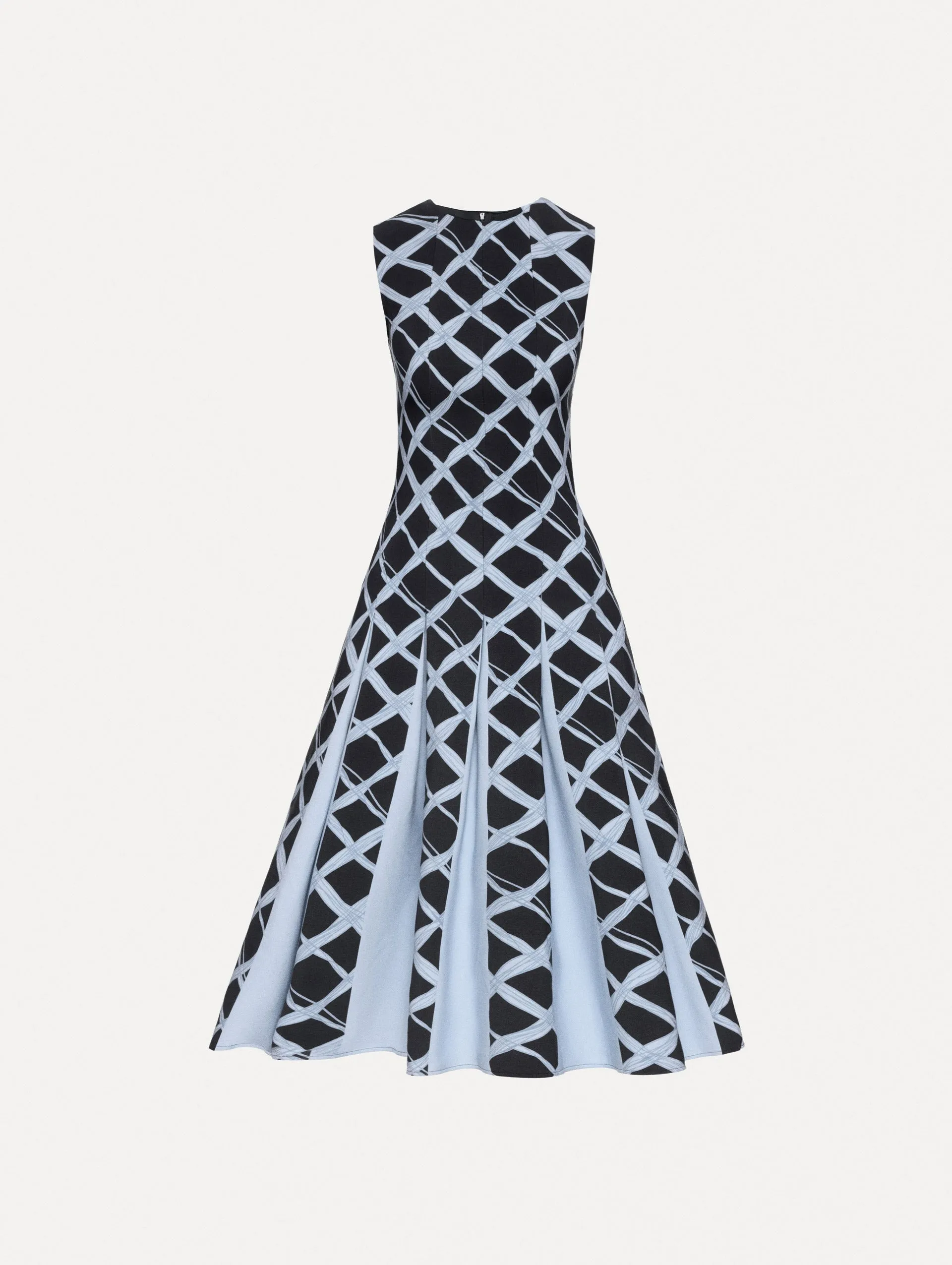 Wavy Plaid Inset Dress sold by Oscar de la Renta