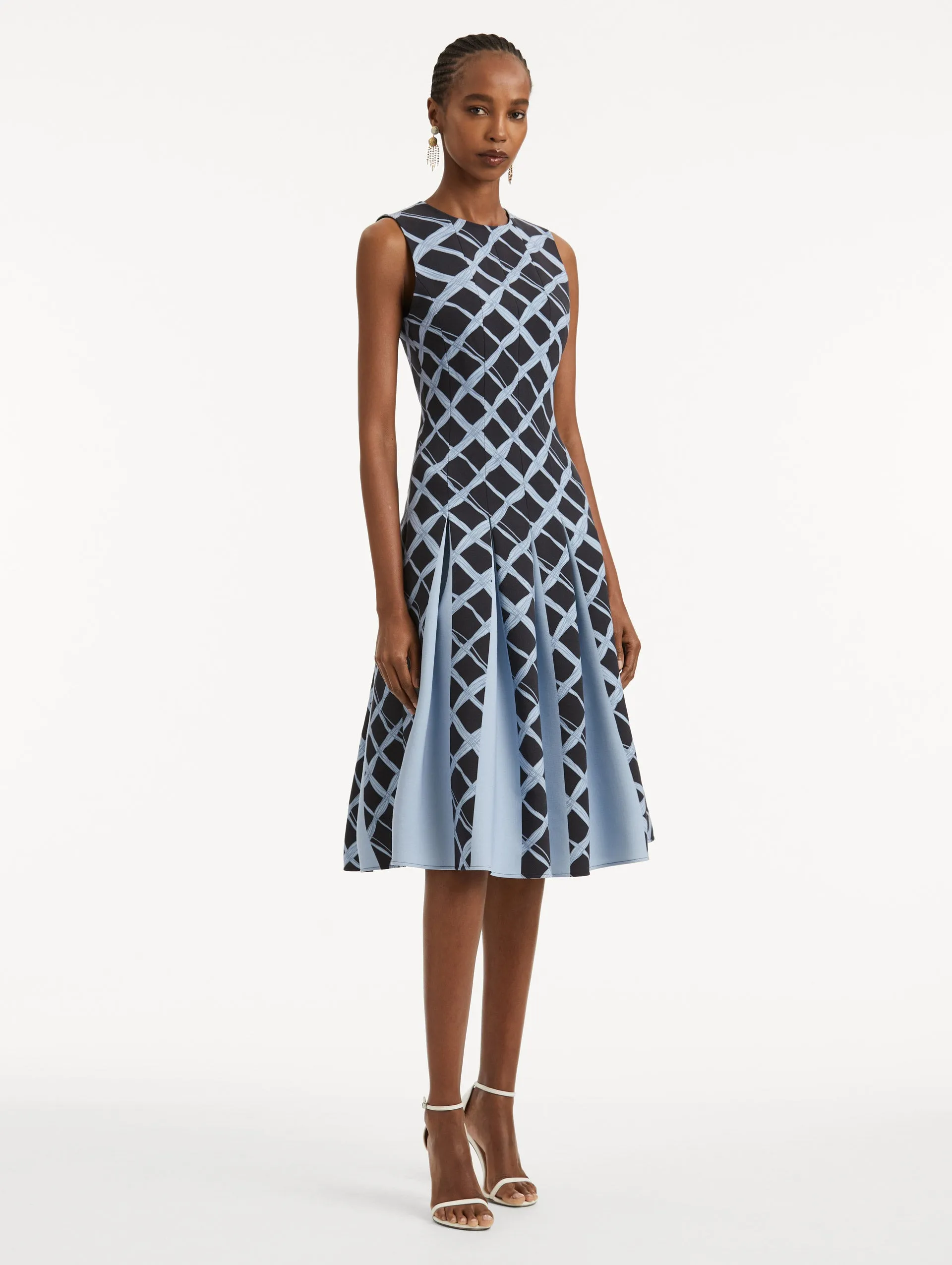 Wavy Plaid Inset Dress sold by Oscar de la Renta product image thumbnail 4