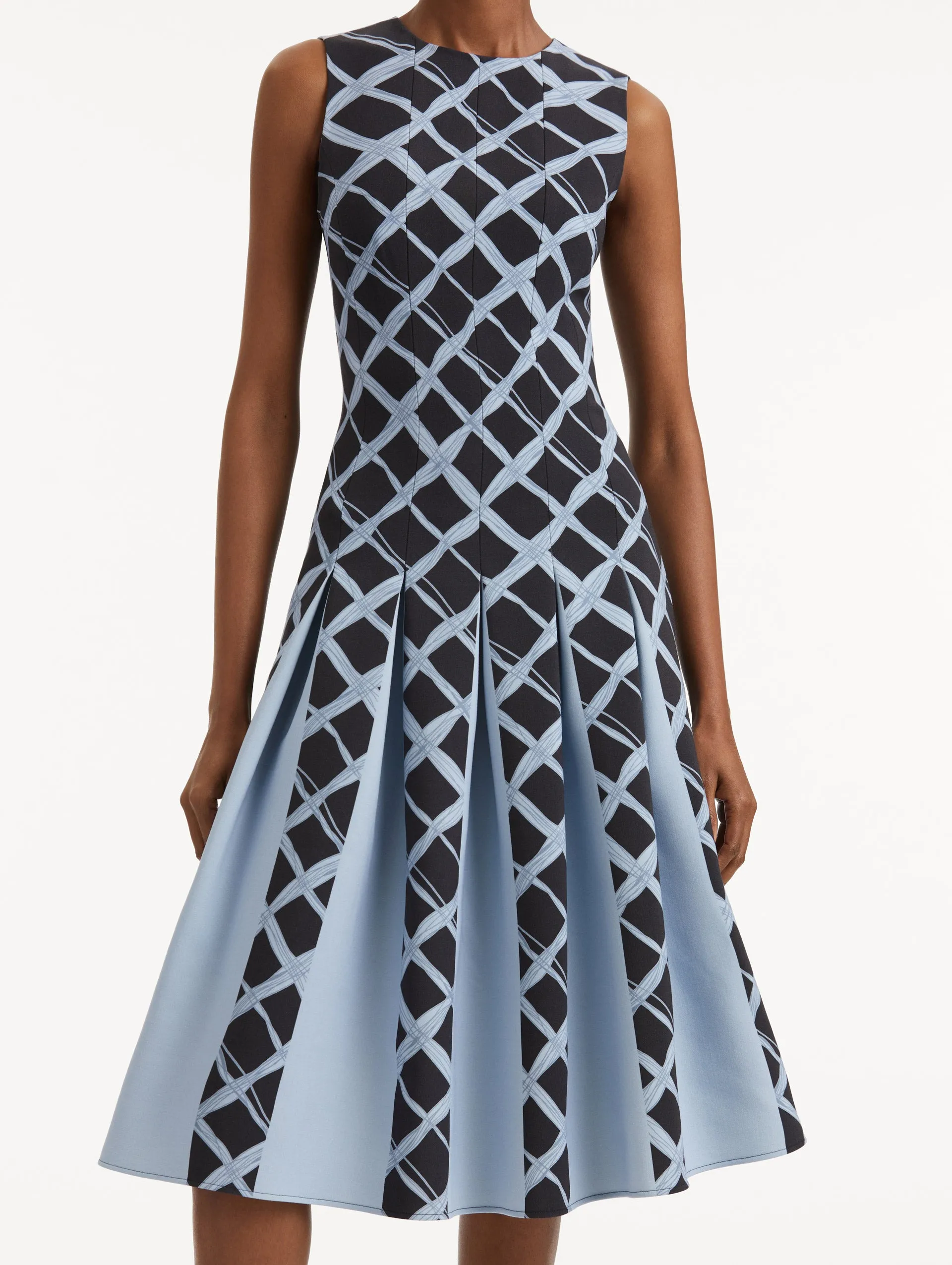 Wavy Plaid Inset Dress sold by Oscar de la Renta product image thumbnail 5