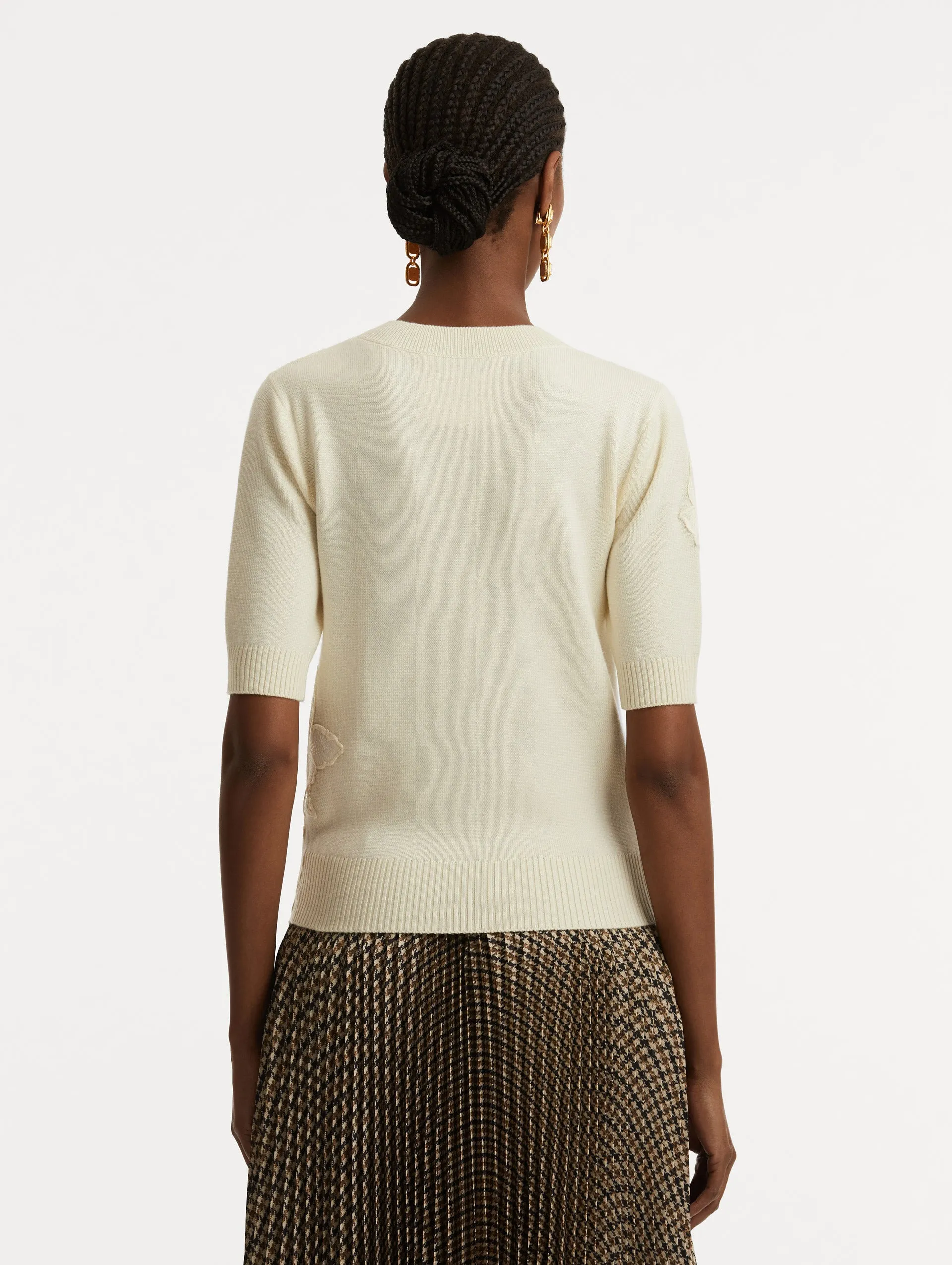 Peony Guipure Insert Pullover sold by Oscar de la Renta product image thumbnail 3