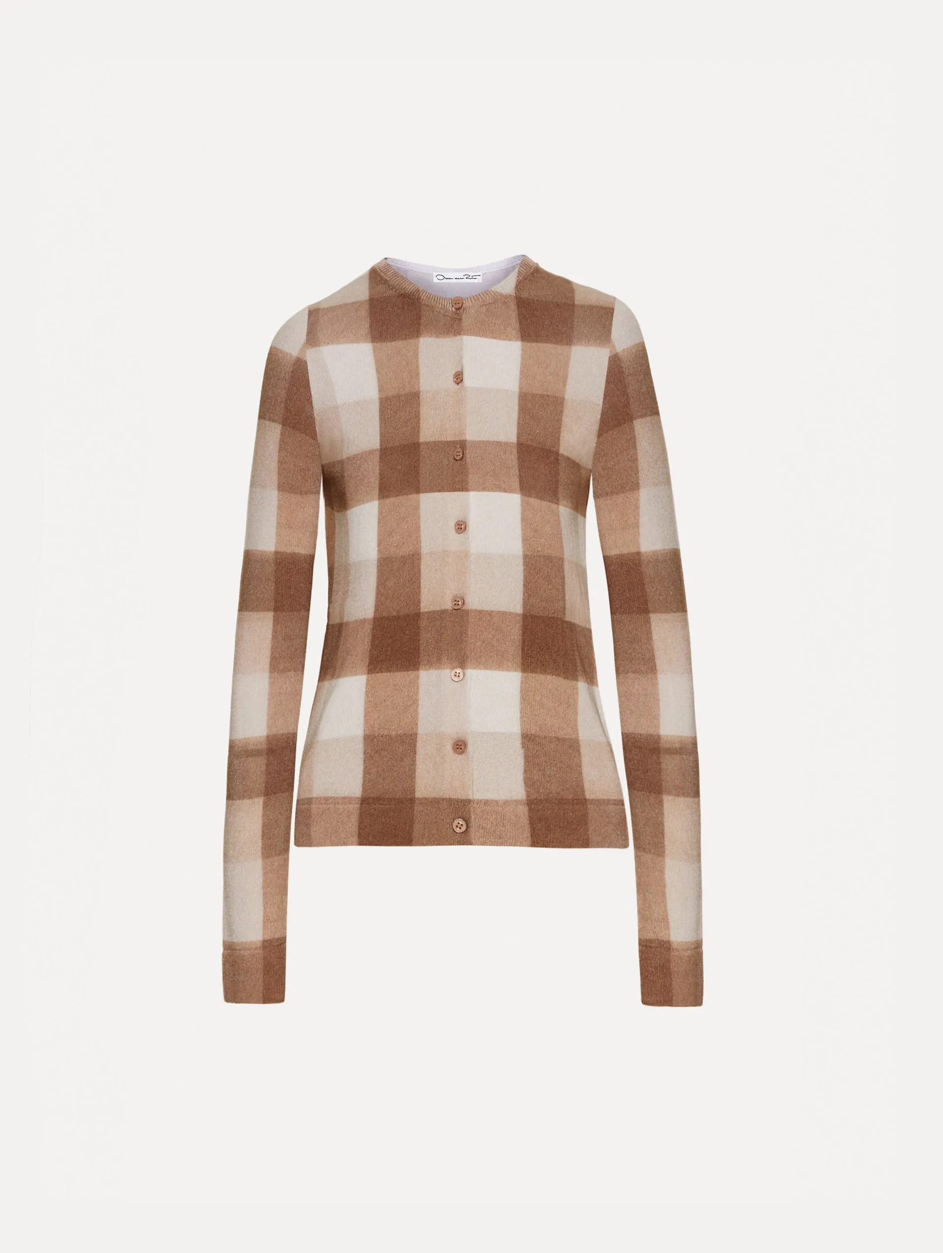 Plaid Printed Cardigan sold by Oscar de la Renta