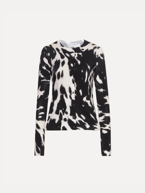 Cowhide Printed Cardigan sold by Oscar de la Renta