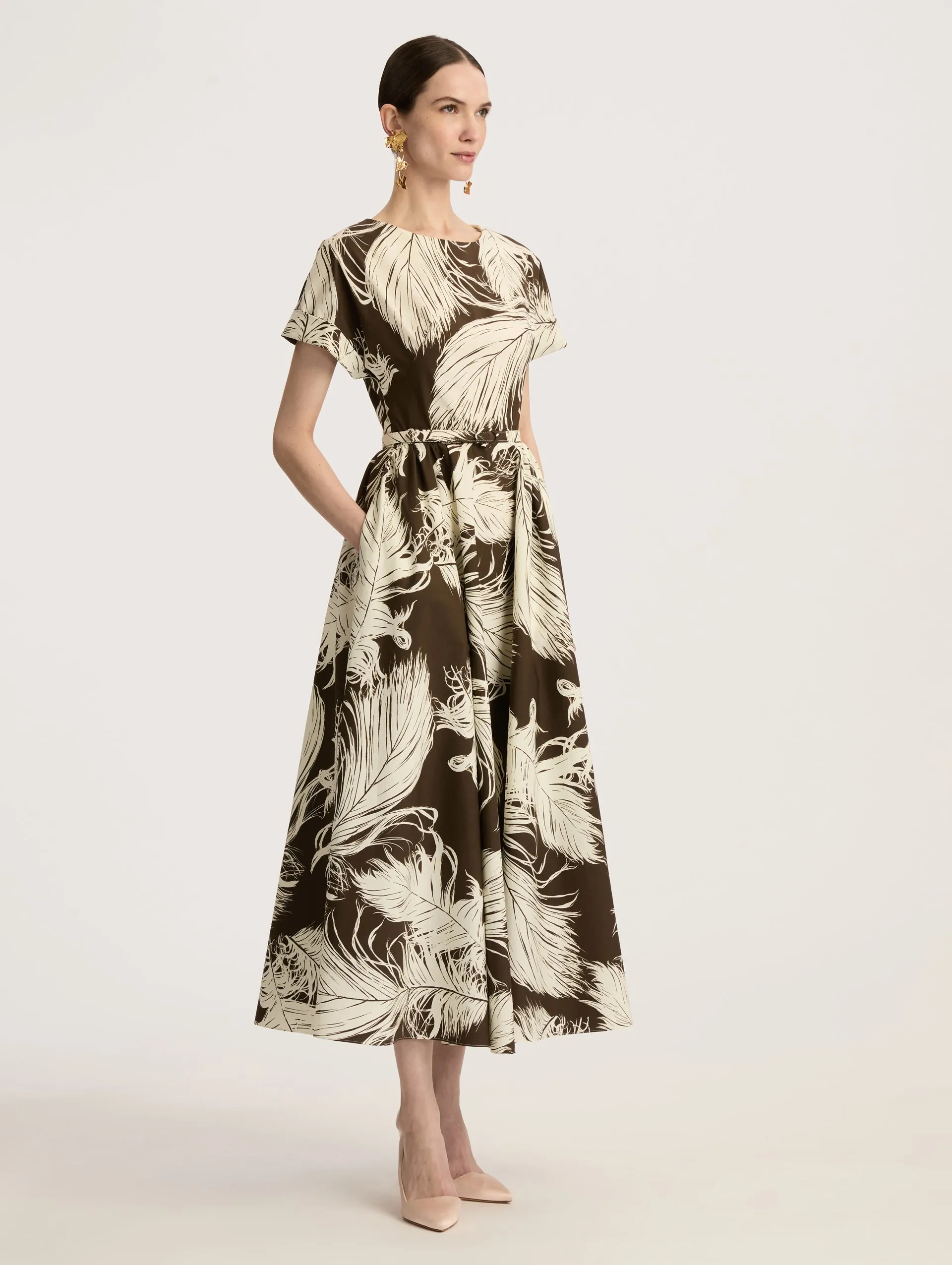 Feather Cotton Poplin Dress sold by Oscar de la Renta product image thumbnail 3