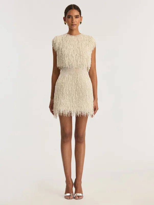 Pearl Fringe Cocktail Dress sold by Oscar de la Renta