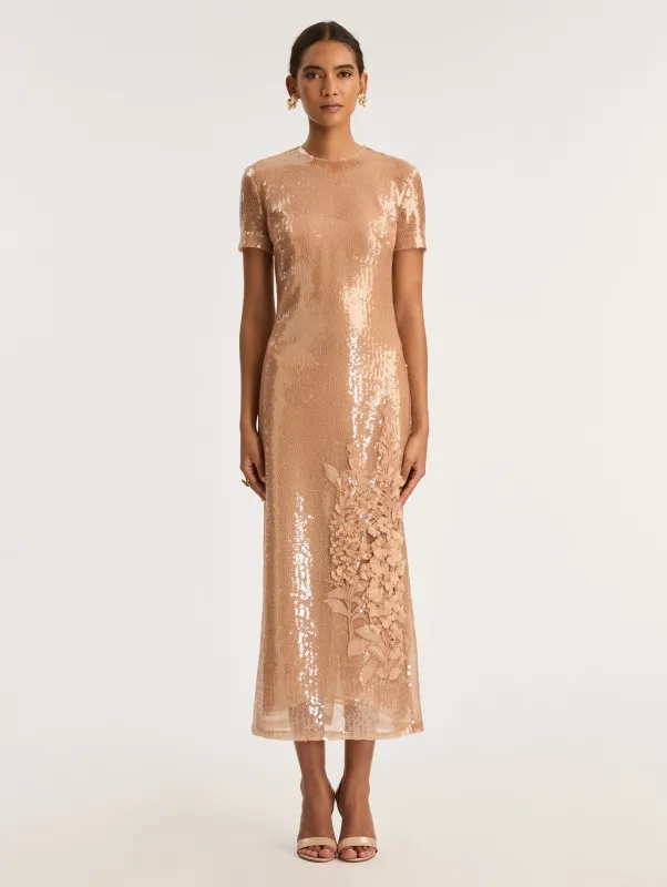 Sequin Embroidered Cocktail Dress sold by Oscar de la Renta