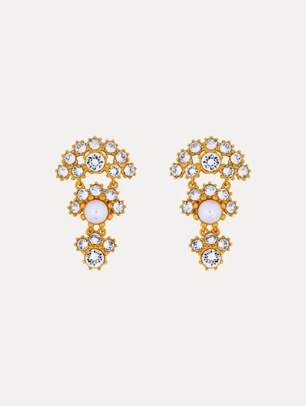 Faceted Crystal Arch Drop Earrings sold by Oscar de la Renta