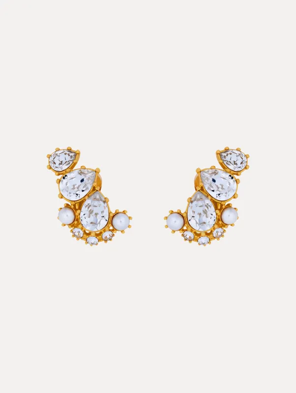 Faceted Crystal Cuff Clip-On Earrings sold by Oscar de la Renta