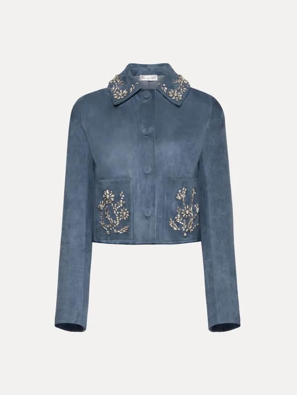 Crystal Embroidered Suede Jacket sold by Oscar de la Renta