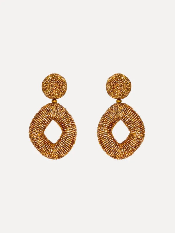 Beaded Drop Clip-On Earrings sold by Oscar de la Renta