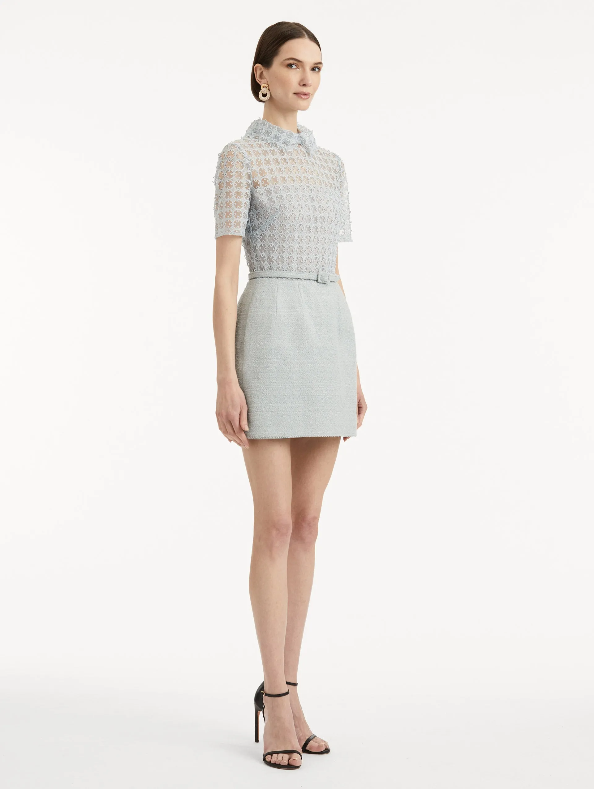 Geometric Floral Guipure Tweed Dress sold by Oscar de la Renta product image thumbnail 4