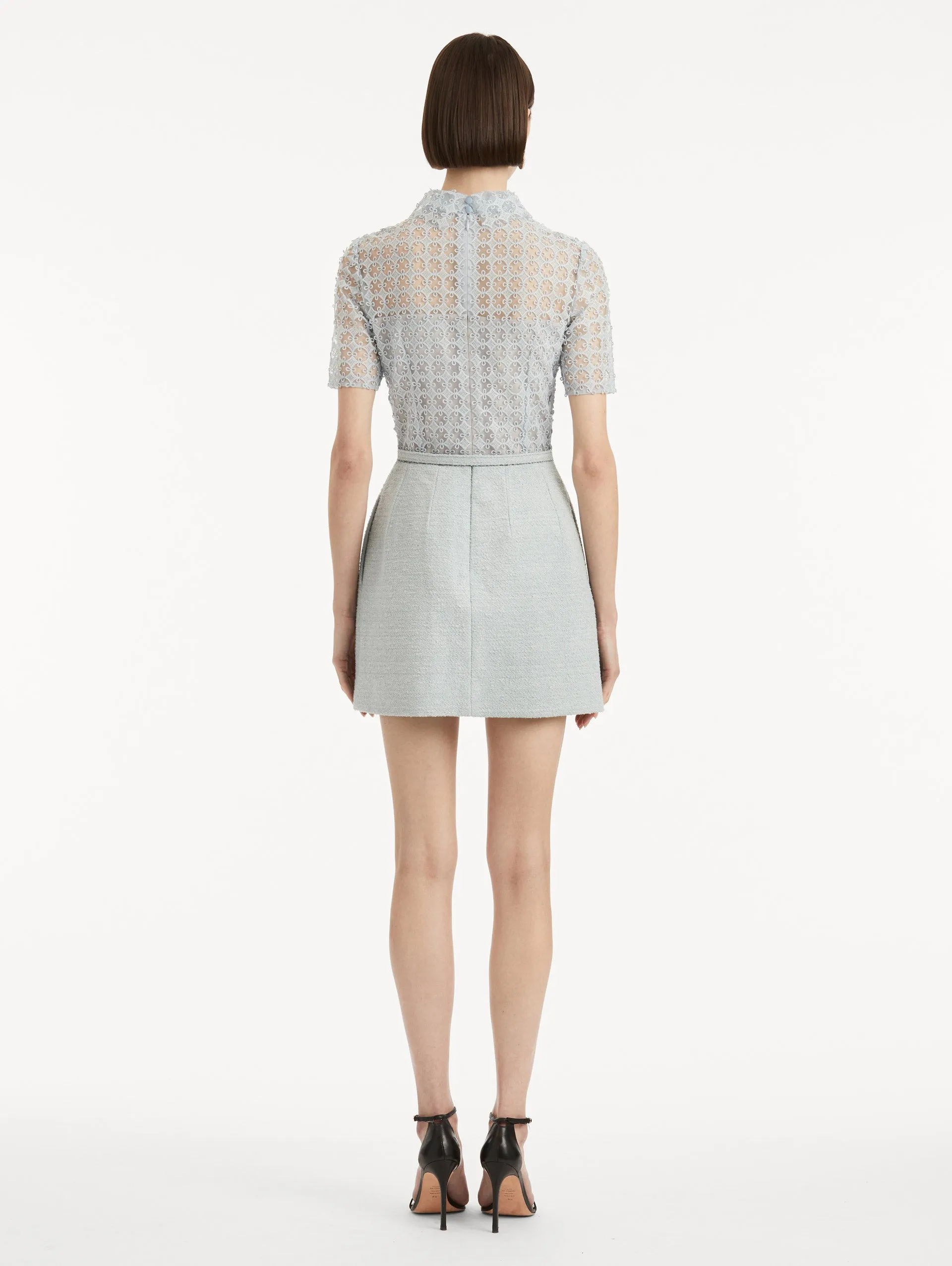 Geometric Floral Guipure Tweed Dress sold by Oscar de la Renta product image thumbnail 3