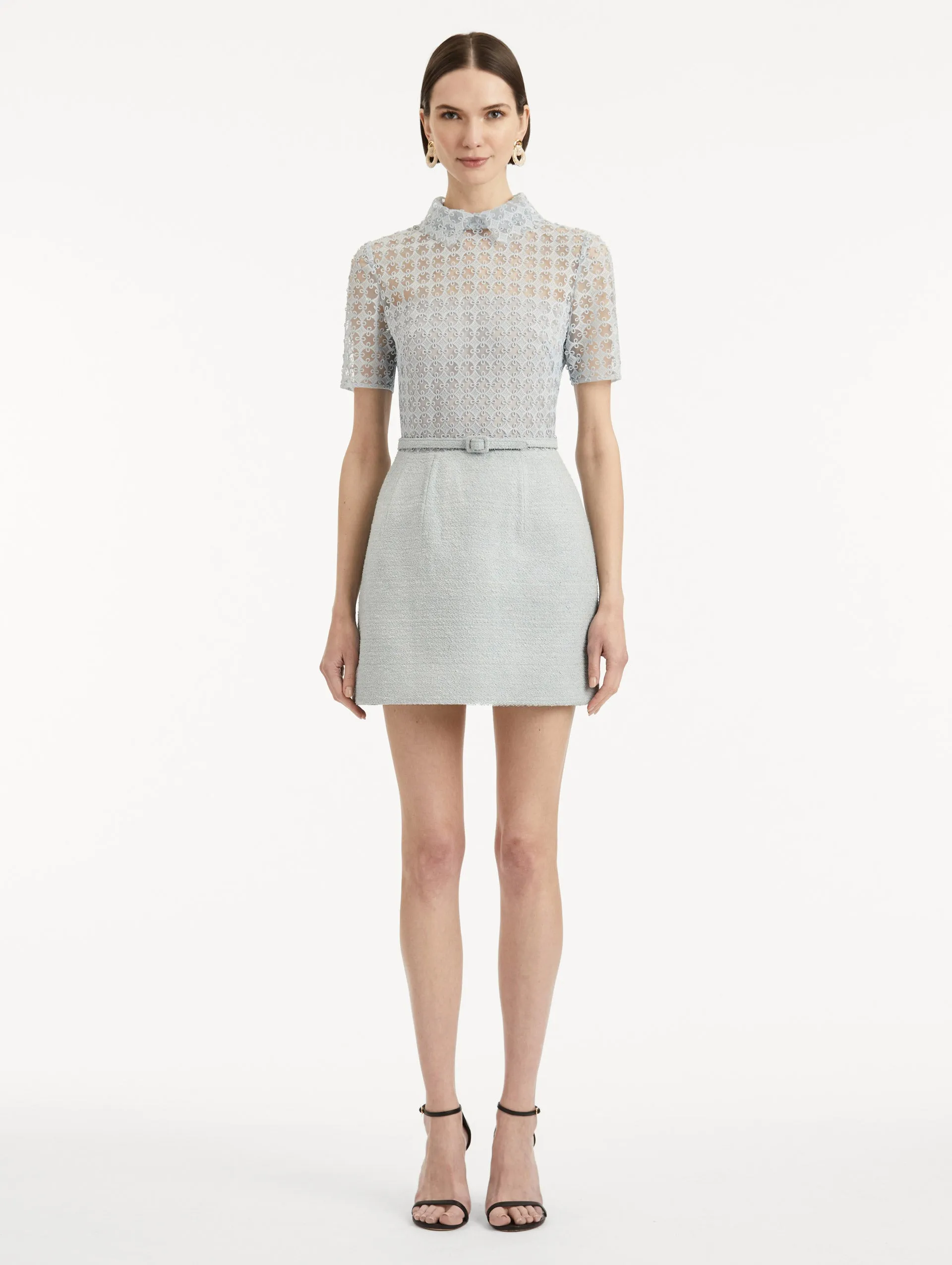 Geometric Floral Guipure Tweed Dress sold by Oscar de la Renta product image thumbnail 2