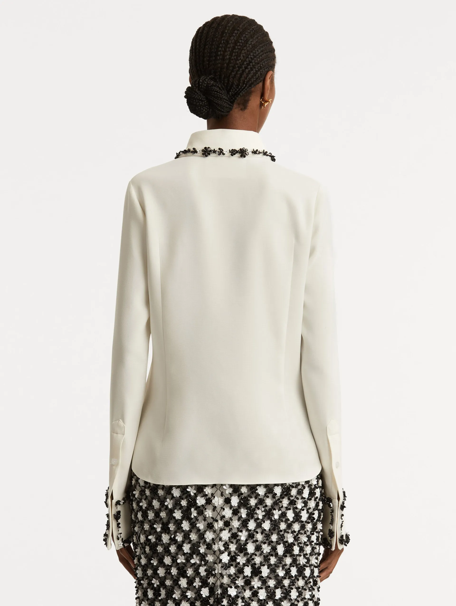 Sequin Floret Embroidered Blouse sold by Oscar de la Renta product image thumbnail 4