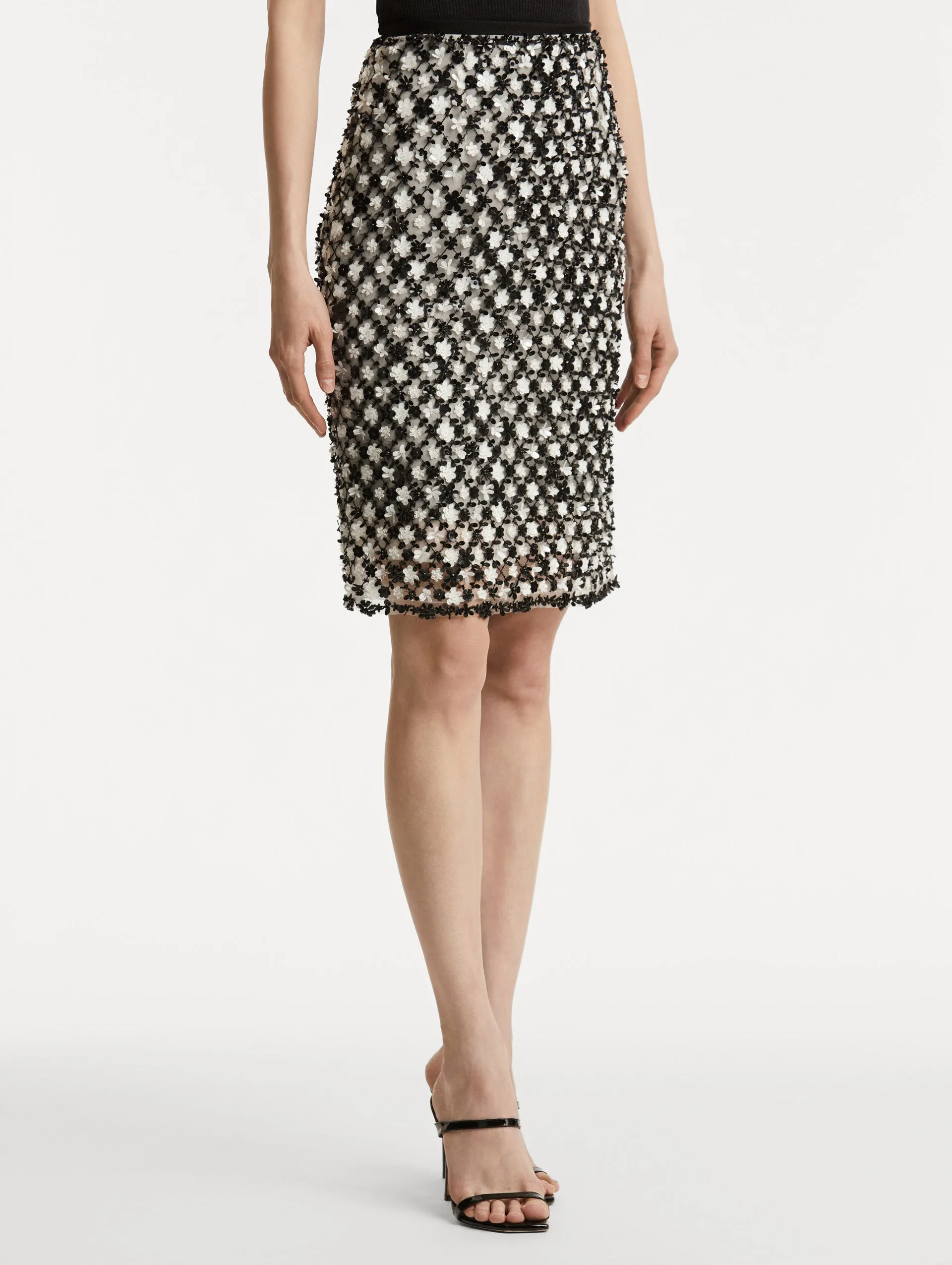 Sequin Floret Embroidered Skirt sold by Oscar de la Renta product image thumbnail 5