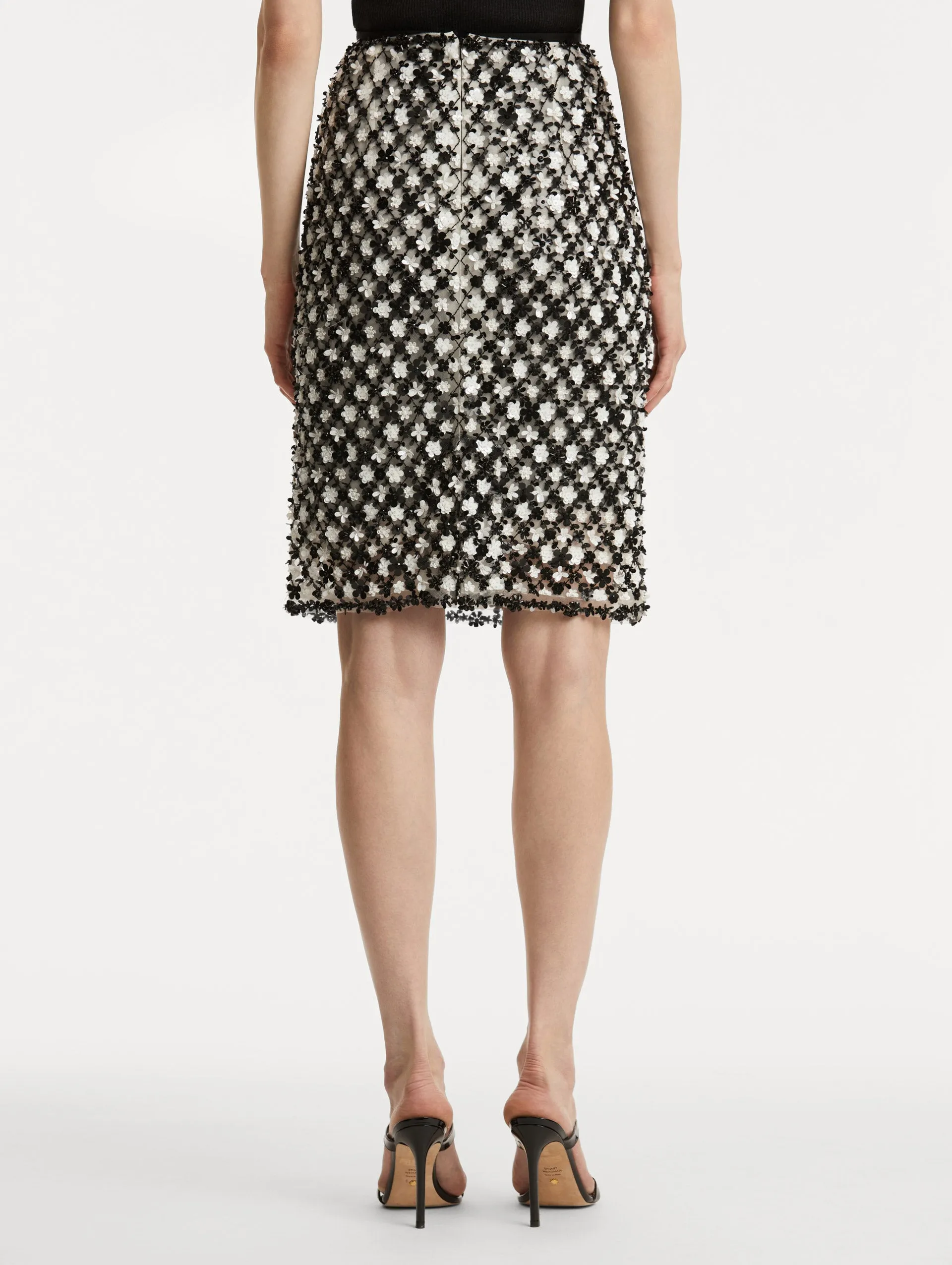 Sequin Floret Embroidered Skirt sold by Oscar de la Renta product image thumbnail 3