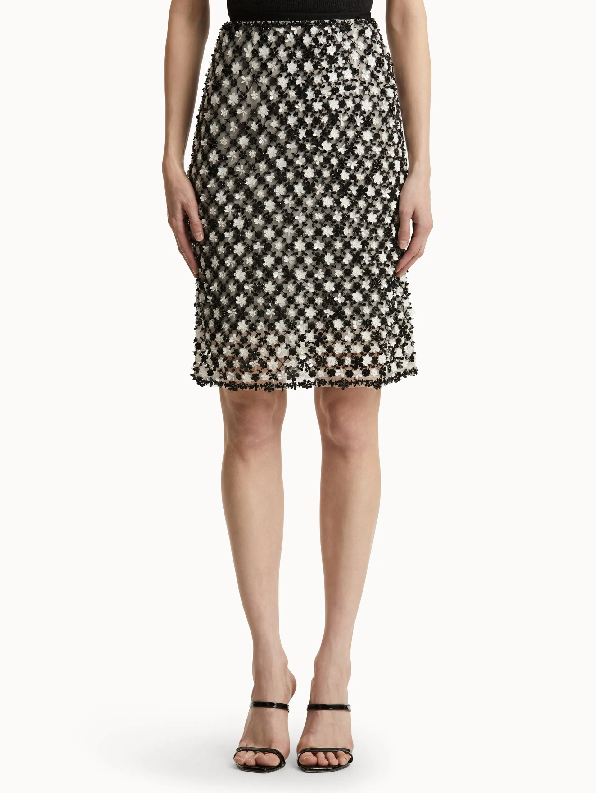 Sequin Floret Embroidered Skirt sold by Oscar de la Renta product image thumbnail 4